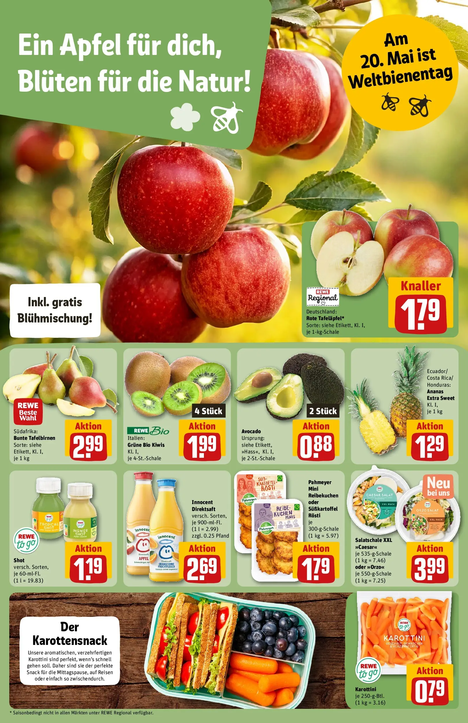 REWE Prospekt ab 10.05.2026 zum Blättern » Angebote | Seite: 8 | Produkte: Äpfel, Ananas, Avocado, Kuchen