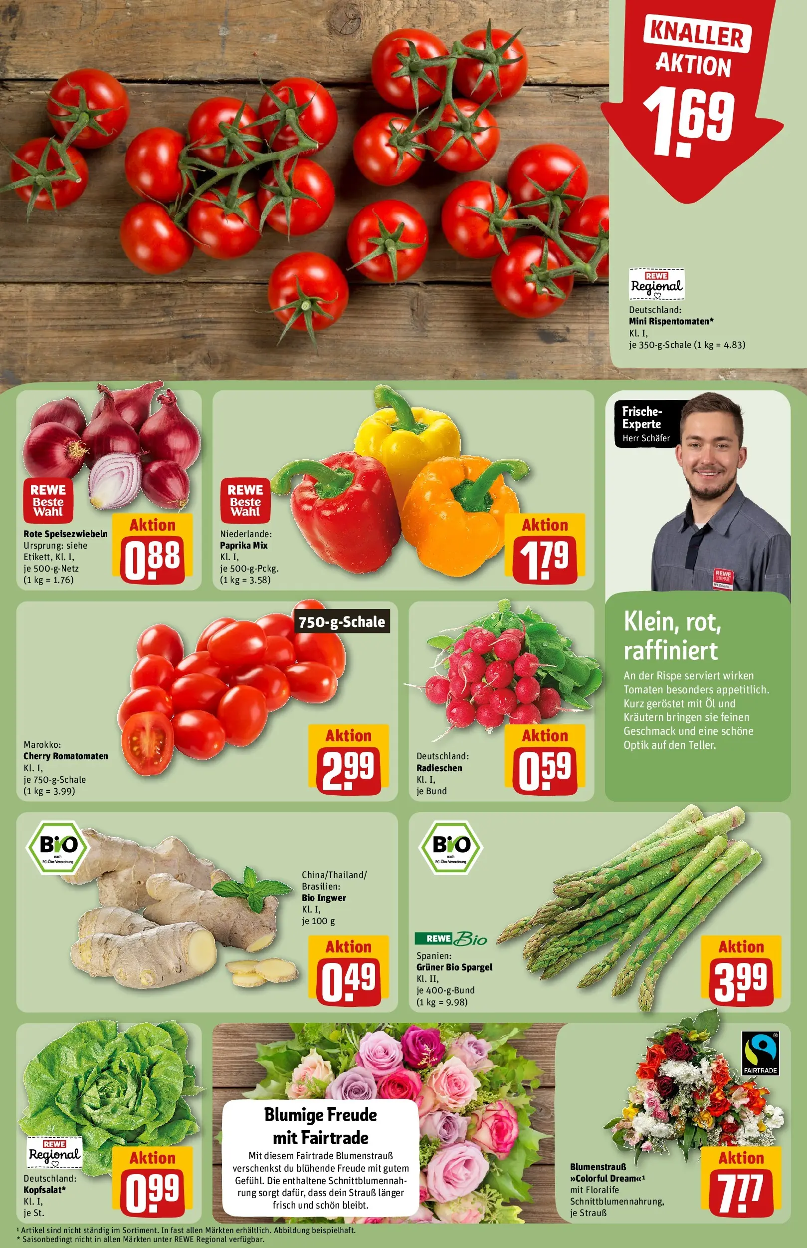 REWE Prospekt ab 10.05.2026 zum Blättern » Angebote | Seite: 9 | Produkte: Öl, Tomaten, Spargel, Paprika