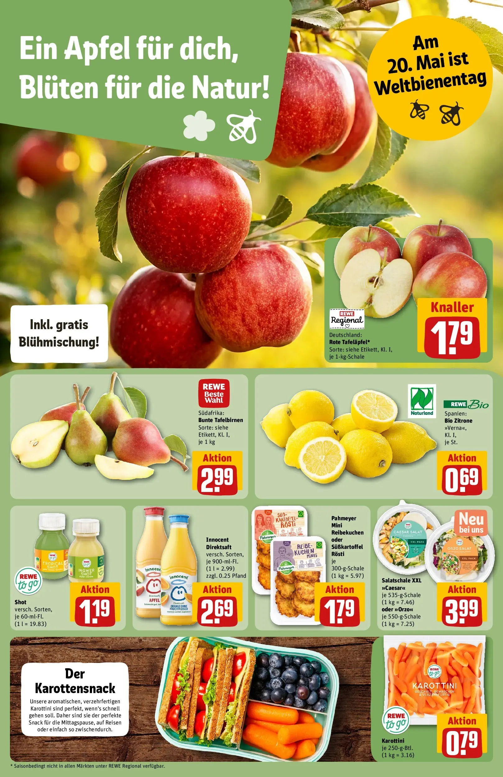 REWE Prospekt ab 10.05.2026 zum Blättern » Angebote | Seite: 8 | Produkte: Äpfel, Zitrone, Kuchen, Salat