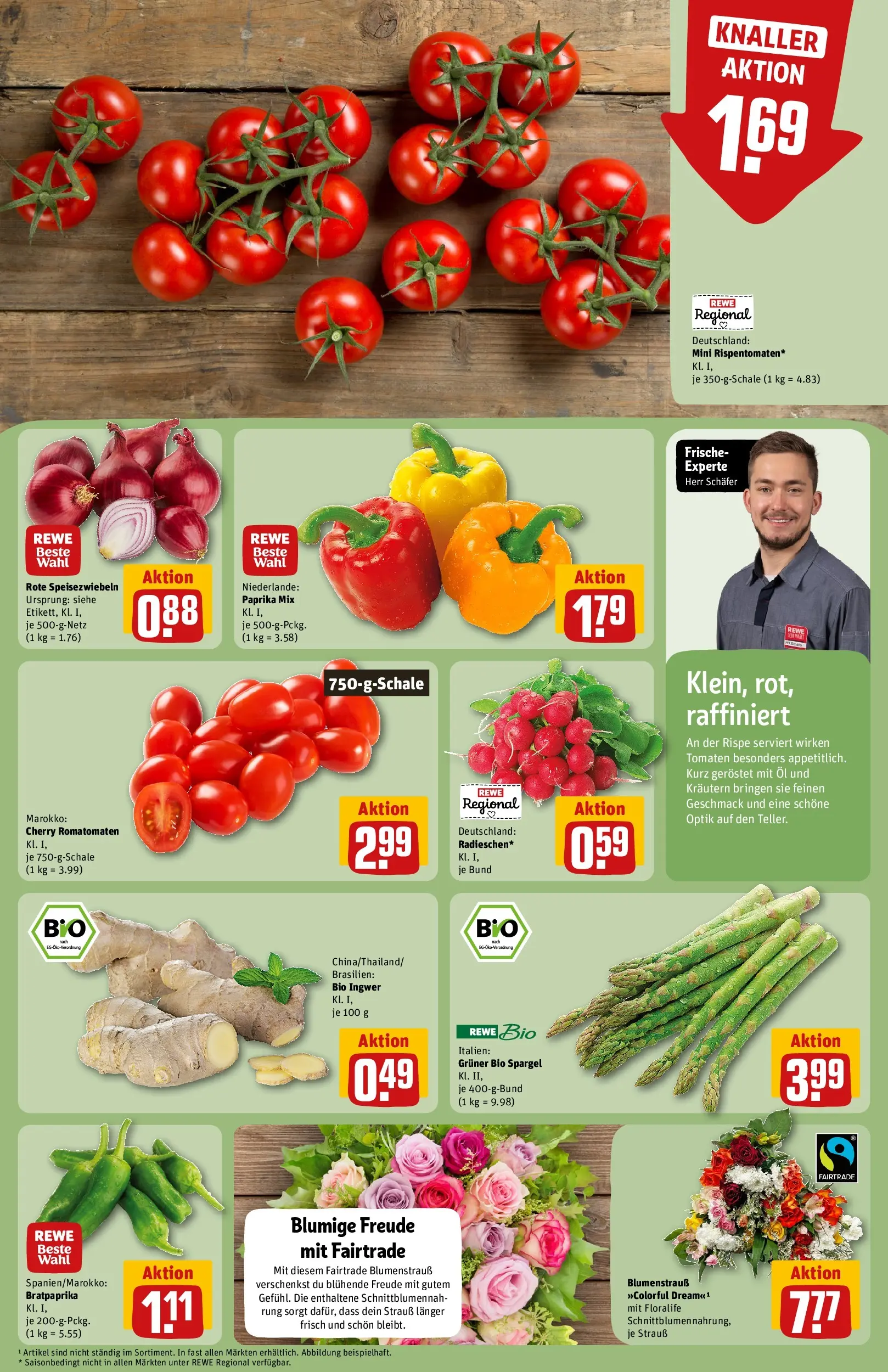 REWE Prospekt ab 10.05.2026 zum Blättern » Angebote | Seite: 9 | Produkte: Öl, Tomaten, Spargel, Paprika