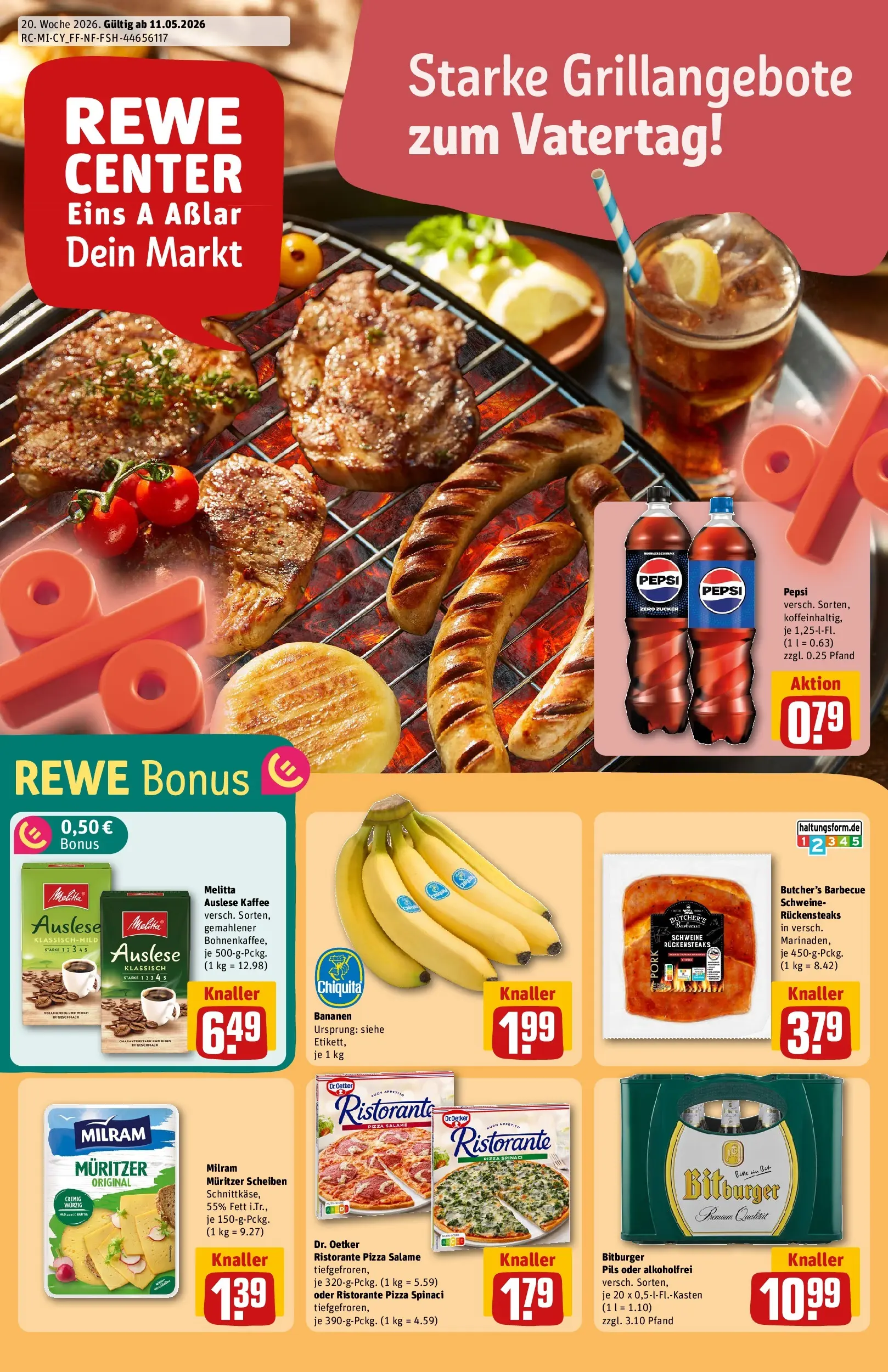 REWE Prospekt ab 10.05.2026 zum Blättern » Angebote | Seite: 1 | Produkte: Melitta, Kaffee, Milram, Zucker