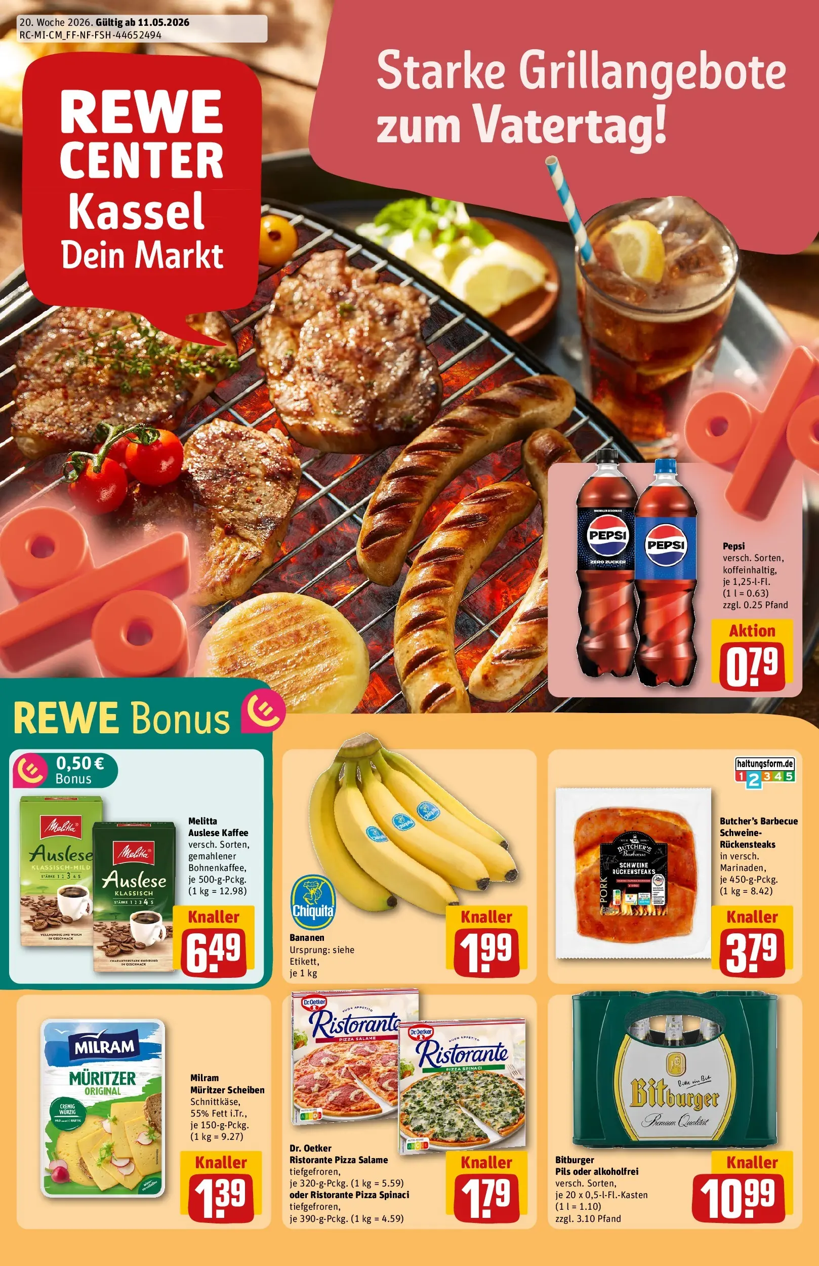 REWE Prospekt ab 10.05.2026 zum Blättern » Angebote | Seite: 1 | Produkte: Ristorante, Milram, Zucker, Pizza