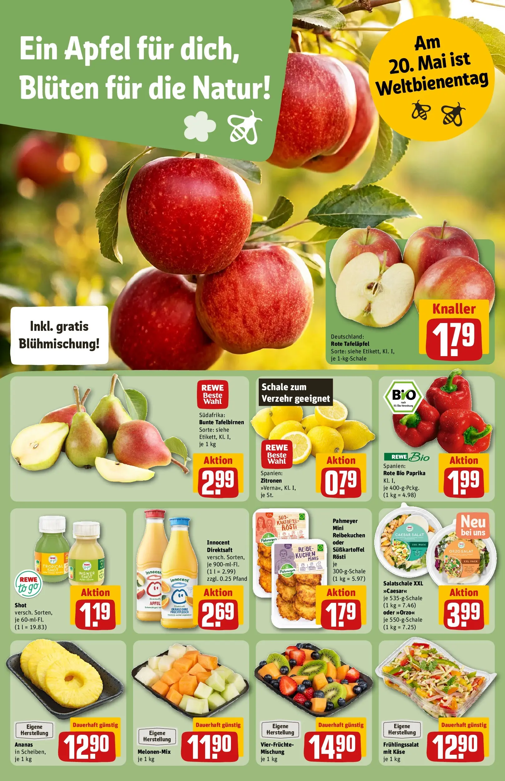 REWE Prospekt ab 10.05.2026 zum Blättern » Angebote | Seite: 8 | Produkte: Äpfel, Ananas, Paprika, Zitronen