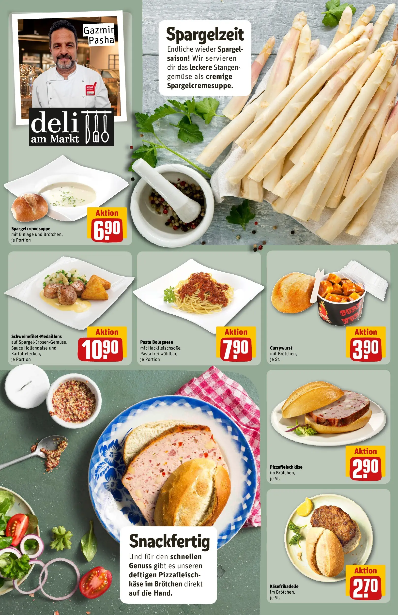 REWE Prospekt ab 10.05.2026 zum Blättern » Angebote | Seite: 15 | Produkte: Käse, Spargel, Gemüse, Pasta