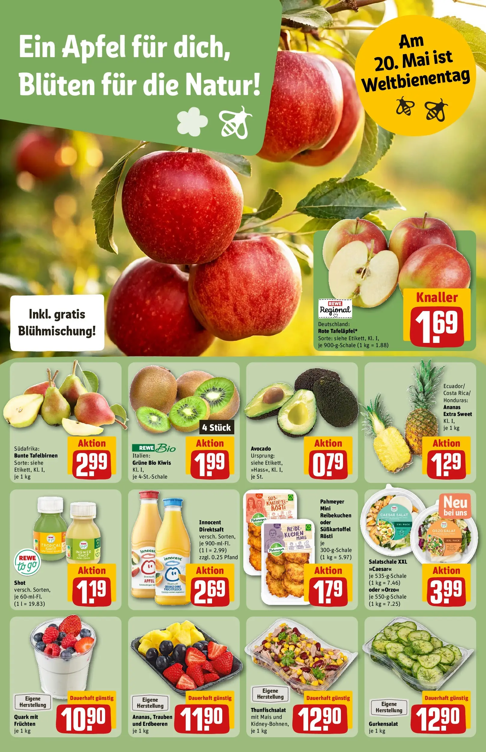 REWE Prospekt ab 10.05.2026 zum Blättern » Angebote | Seite: 10 | Produkte: Hahnchenschenkel, Paprika, Putenschnitzel, Hackfleisch