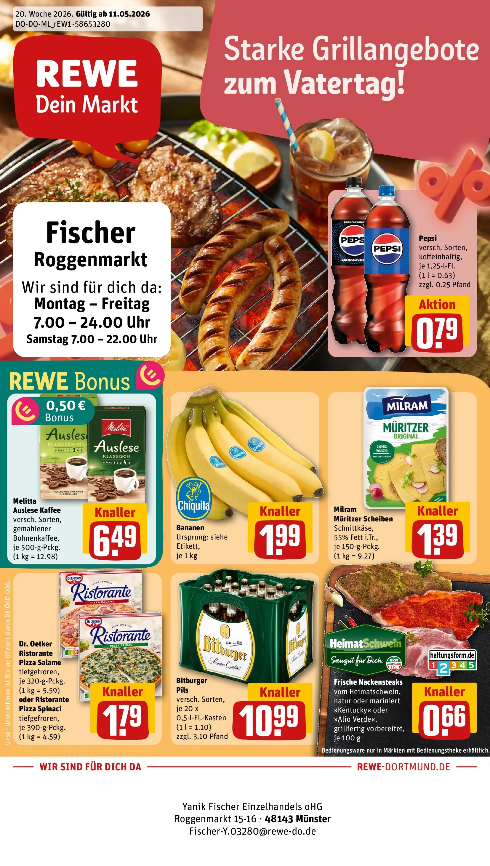 REWE Prospekt ab 10.05.2026 zum Blättern » Angebote | Seite: 1 | Produkte: Ristorante, Milram, Pepsi, Pizza