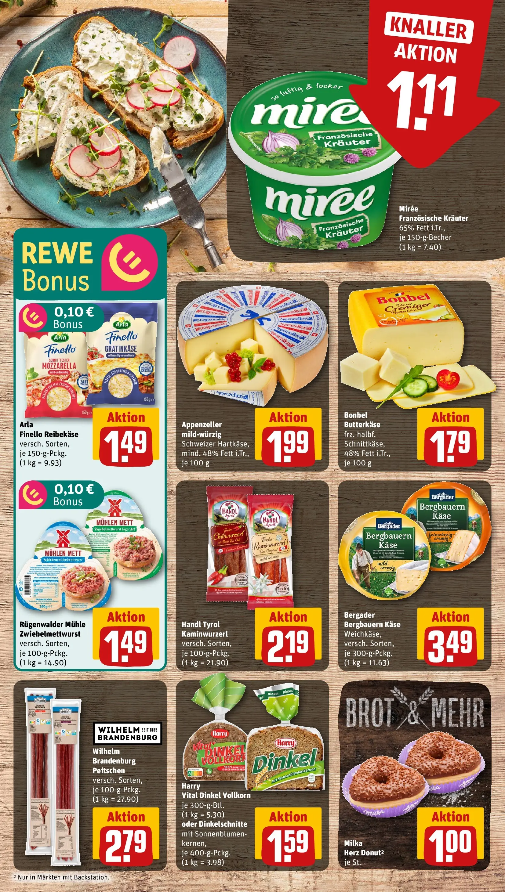 REWE Prospekt ab 10.05.2026 zum Blättern » Angebote | Seite: 9 | Produkte: Käse, Mozzarella, Brot, Reibekase