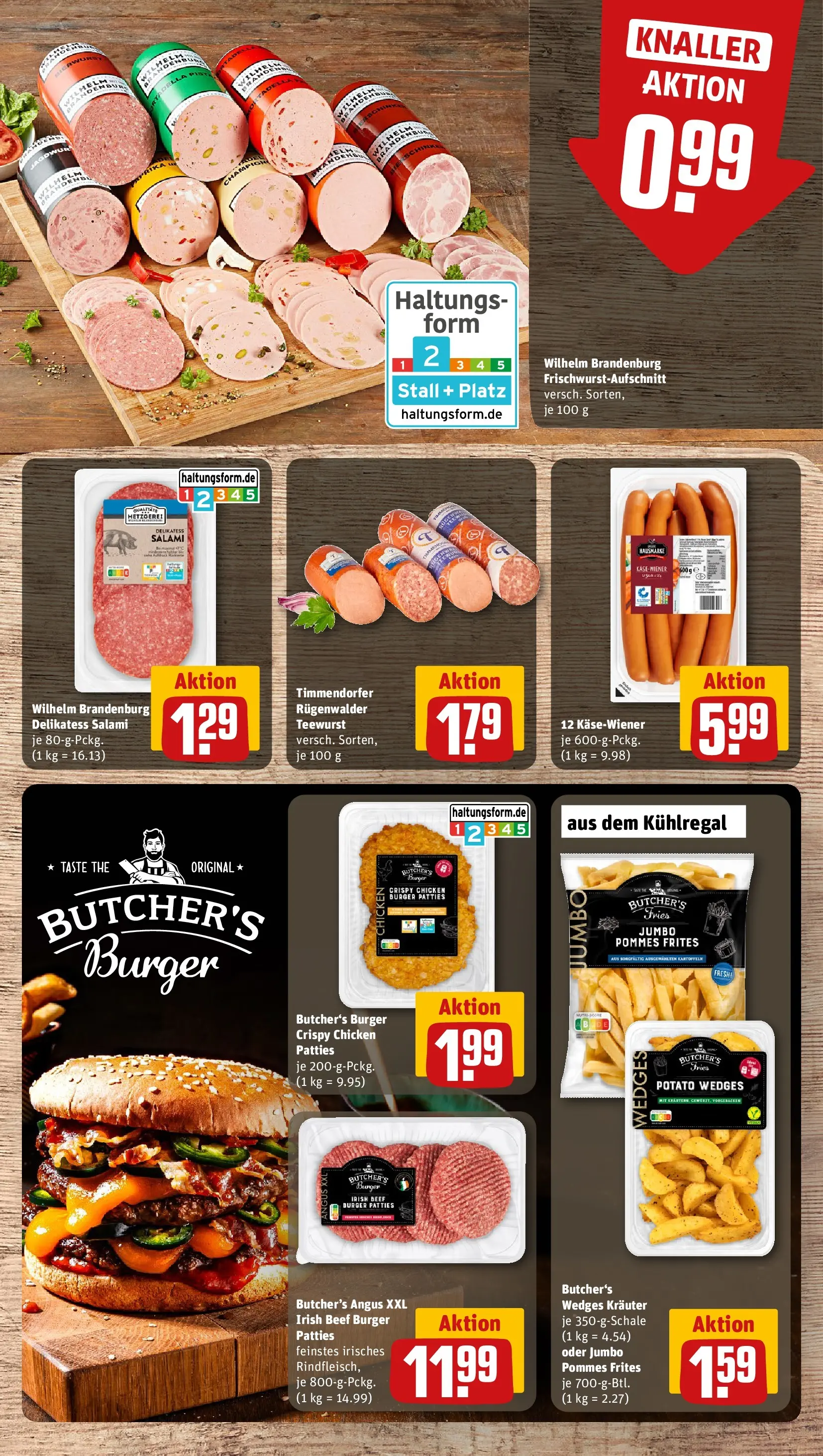 REWE Prospekt ab 10.05.2026 zum Blättern » Angebote | Seite: 8 | Produkte: Pommes, Burger, Pommes frites, Salami