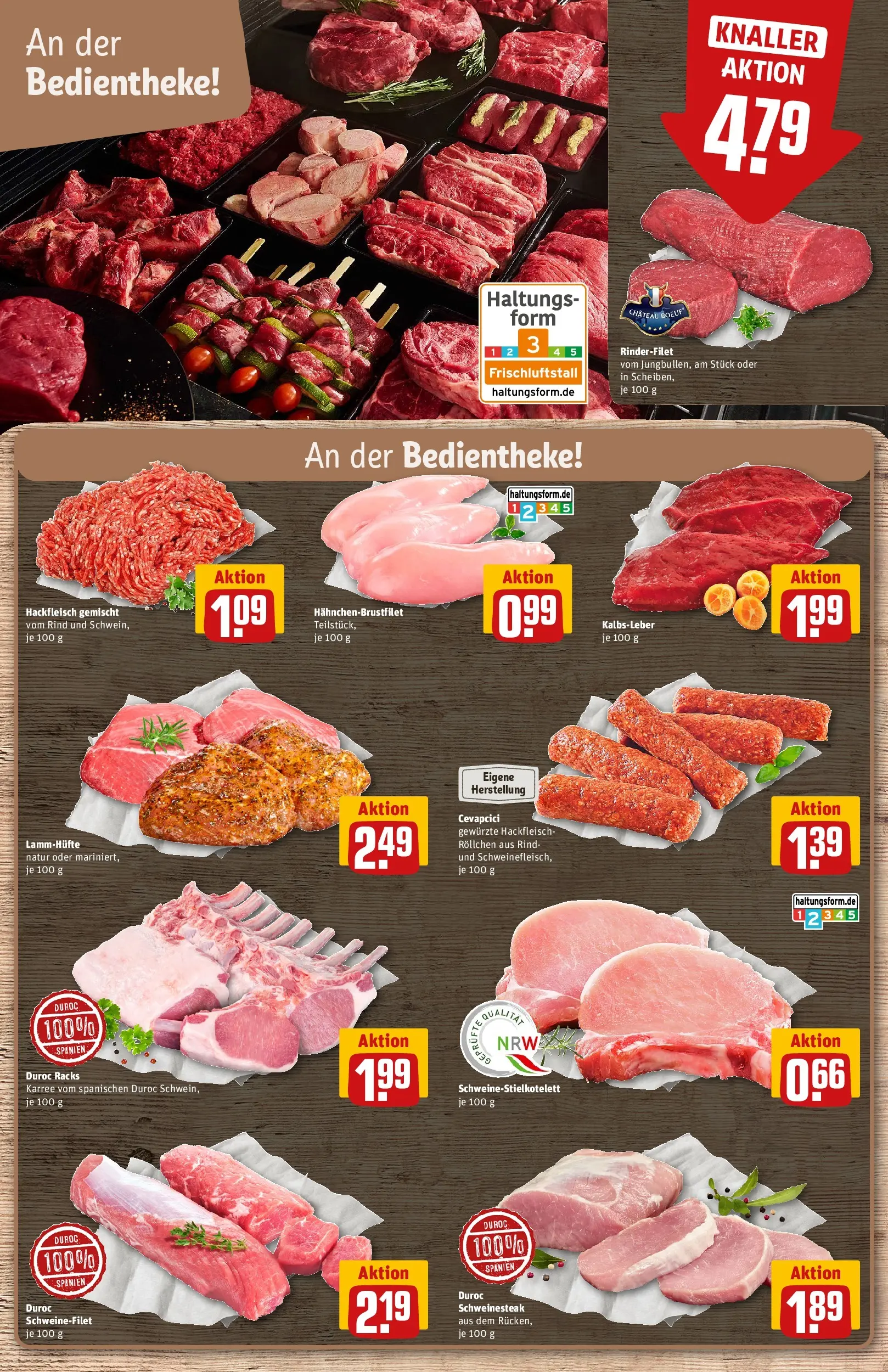 REWE Prospekt ab 10.05.2026 zum Blättern » Angebote | Seite: 11 | Produkte: Cevapcici, Kalbsleber, Steak, Hackfleisch