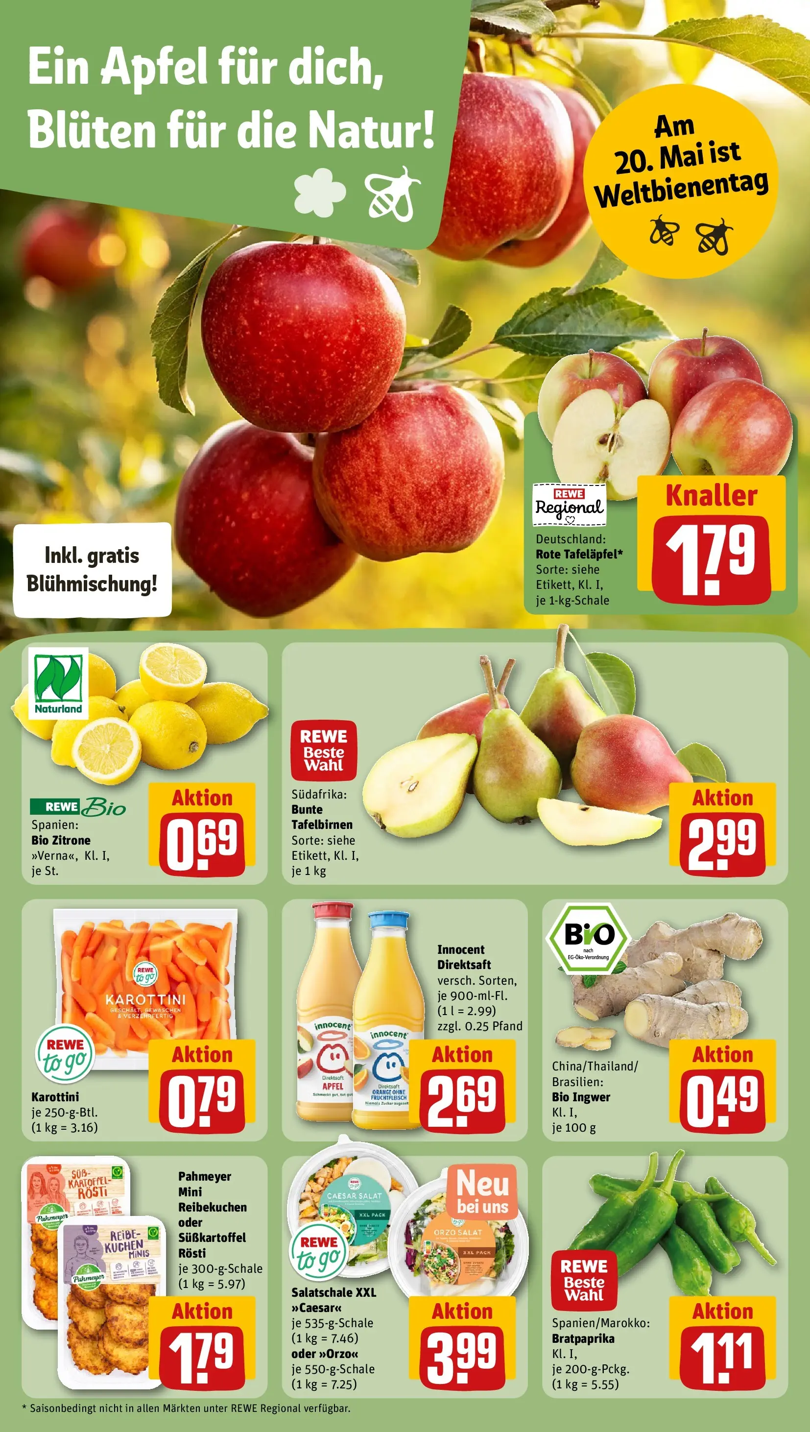 REWE Prospekt ab 10.05.2026 zum Blättern » Angebote | Seite: 6 | Produkte: Äpfel, Zitrone, Kuchen, Salat