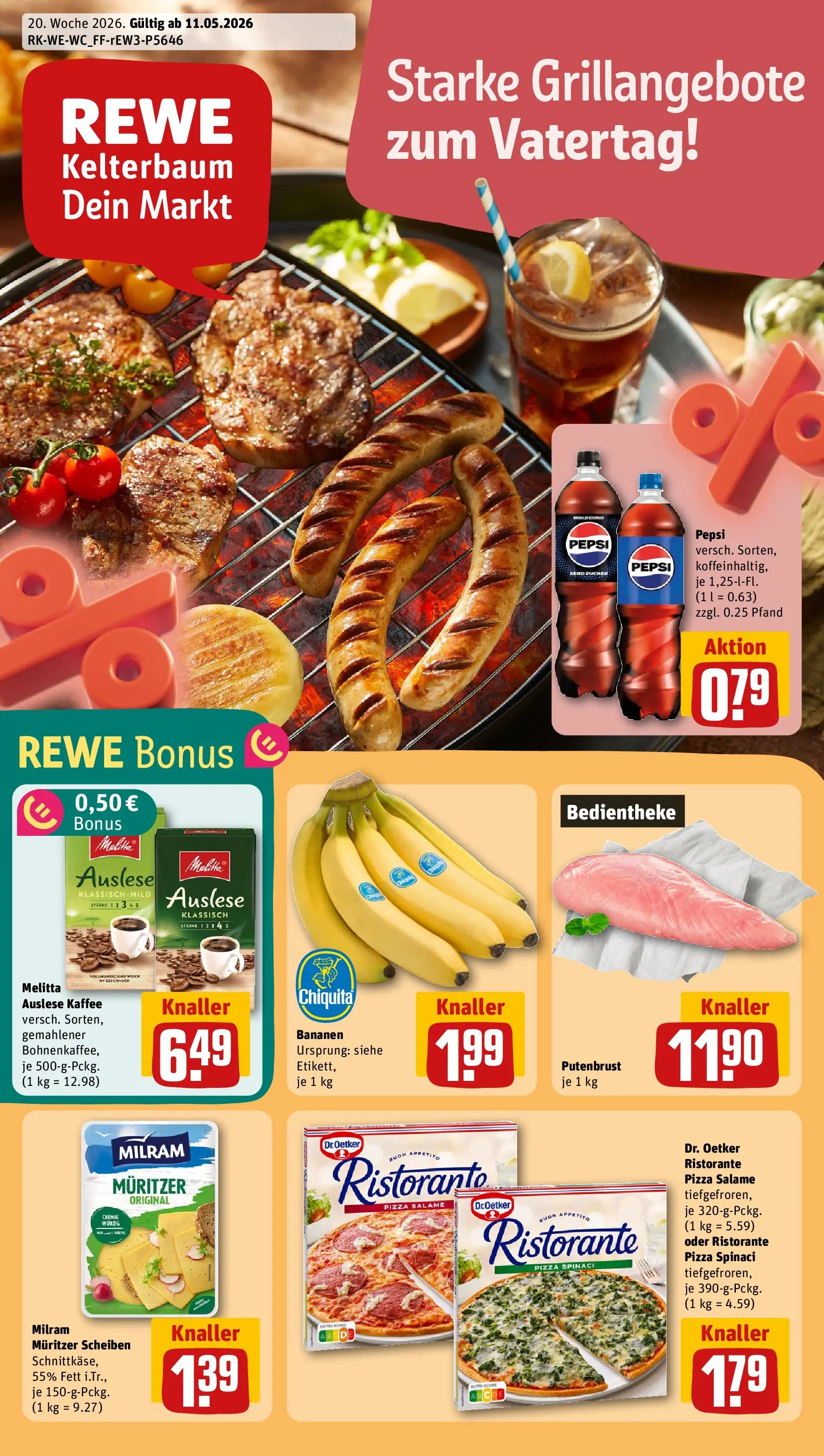 REWE Prospekt ab 10.05.2026 zum Blättern » Angebote | Seite: 1 | Produkte: Ristorante, Melitta, Kaffee, Pepsi