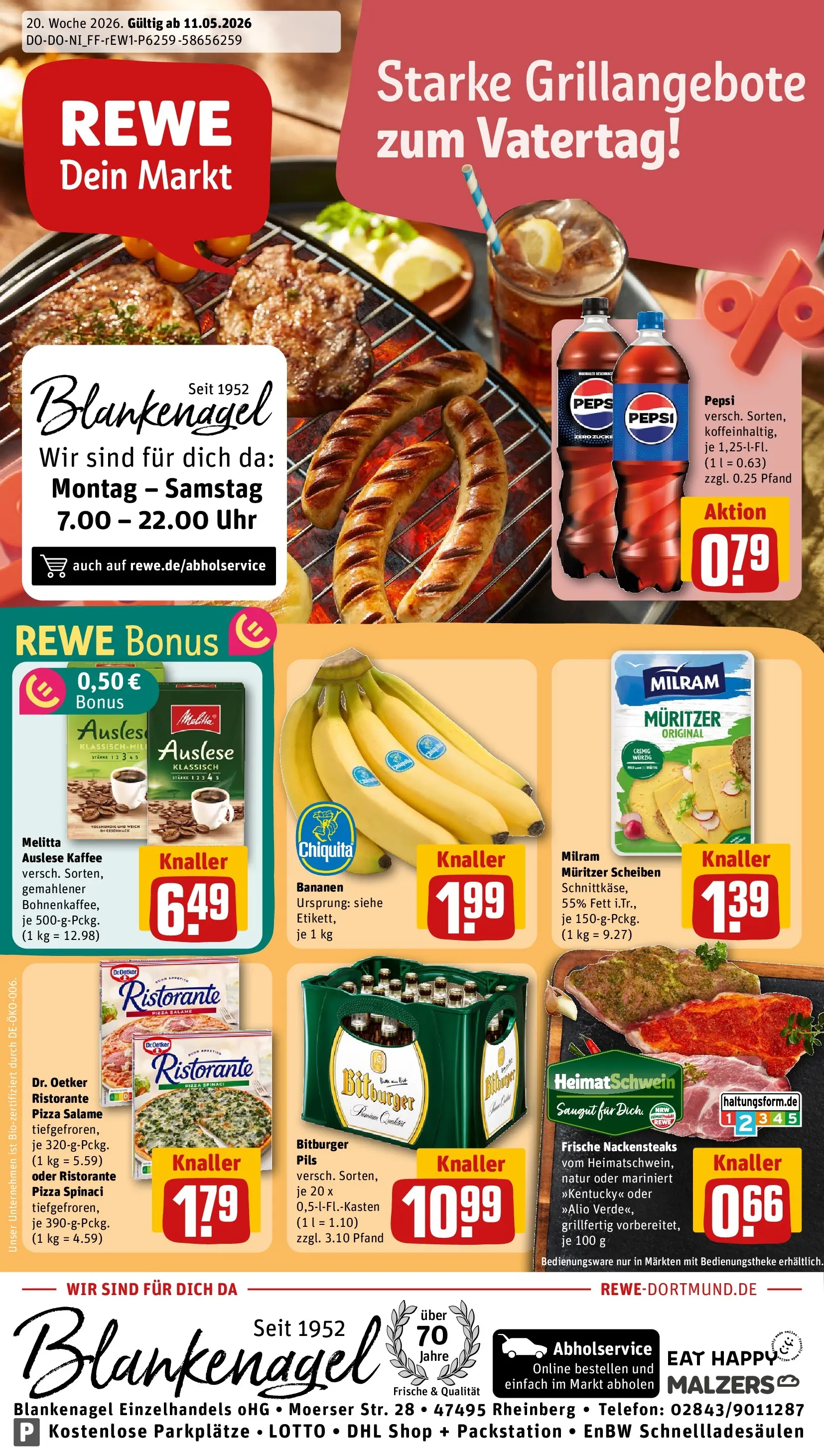 REWE Prospekt ab 10.05.2026 zum Blättern » Angebote | Seite: 3 | Produkte: Melitta, Kaffee, Bananen, Pizza