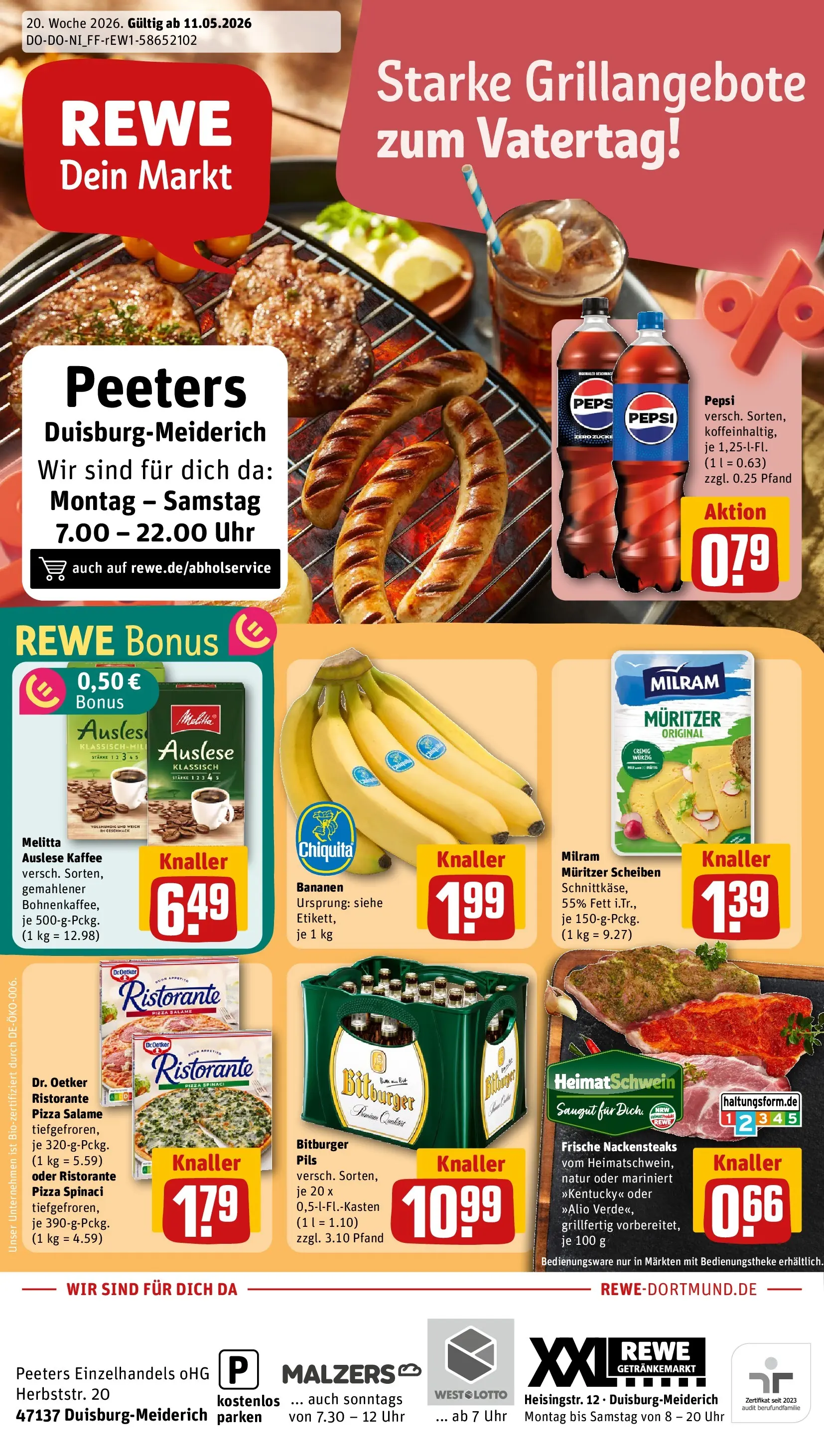 REWE Prospekt ab 10.05.2026 zum Blättern » Angebote | Seite: 1 | Produkte: Ristorante, Melitta, Pils, Pizza