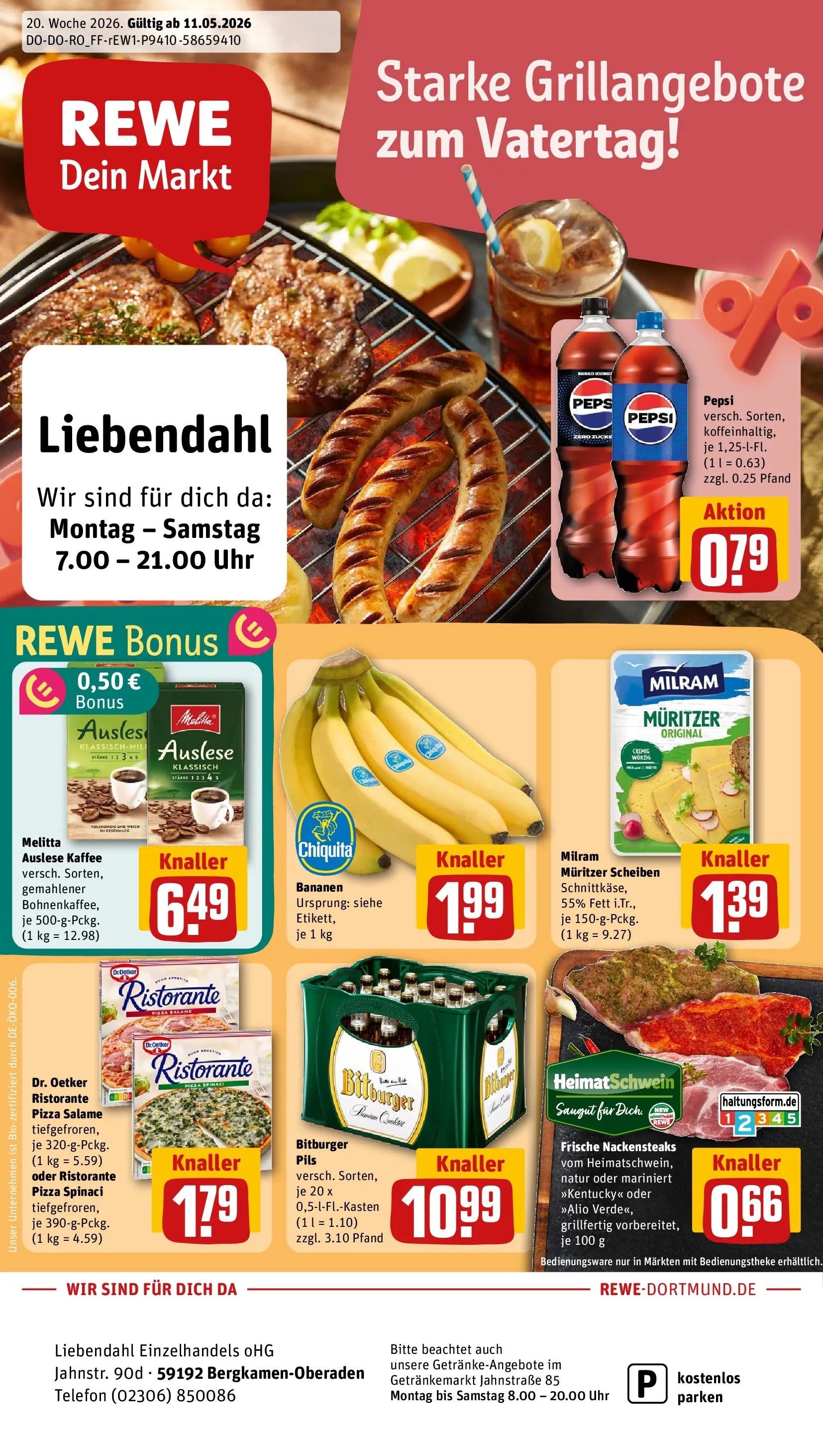 REWE Prospekt ab 10.05.2026 zum Blättern » Angebote | Seite: 1 | Produkte: Ristorante, Melitta, Pepsi, Telefon