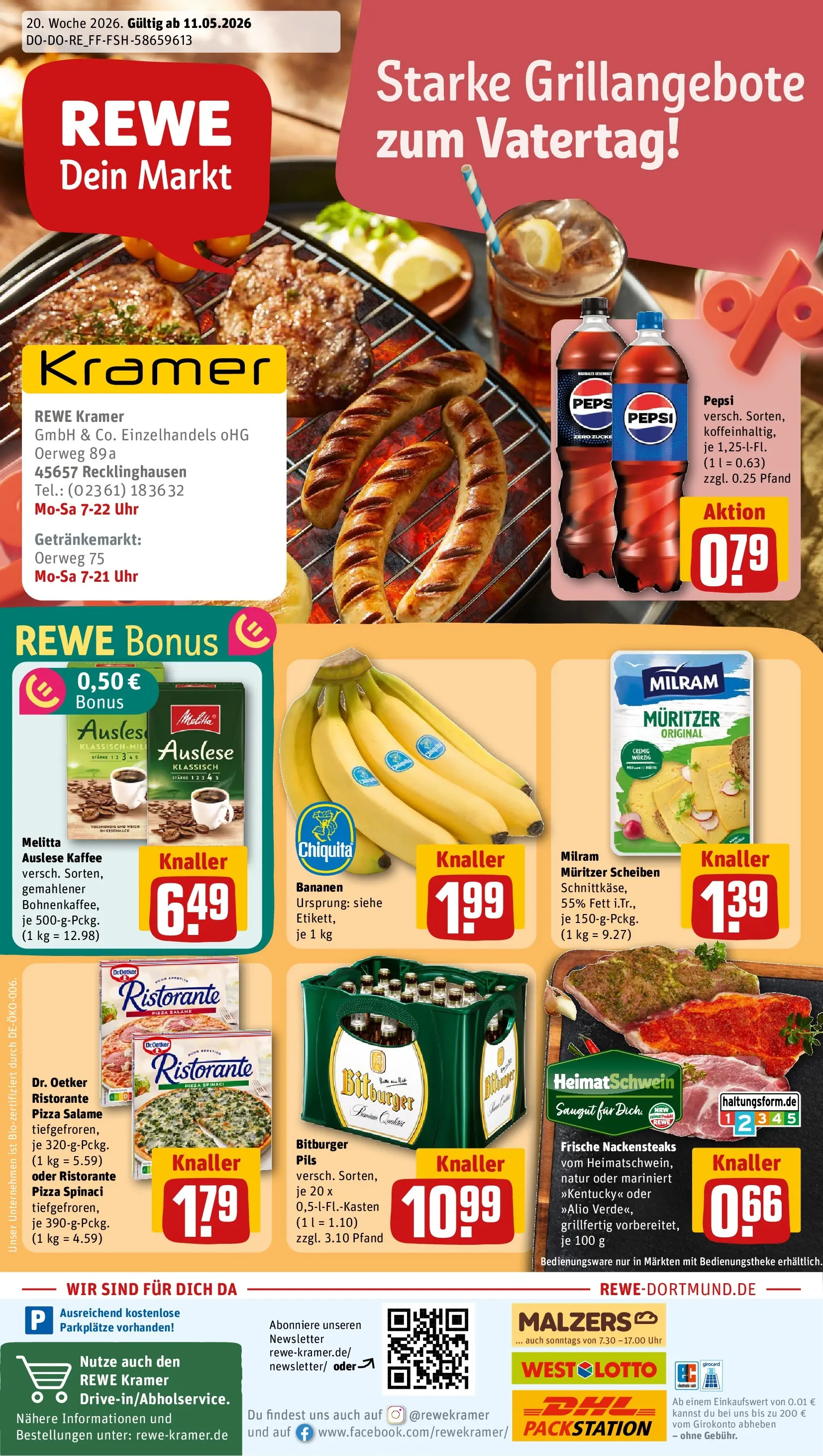 REWE Prospekt ab 10.05.2026 zum Blättern » Angebote | Seite: 1 | Produkte: Ristorante, Melitta, Kaffee, Pepsi