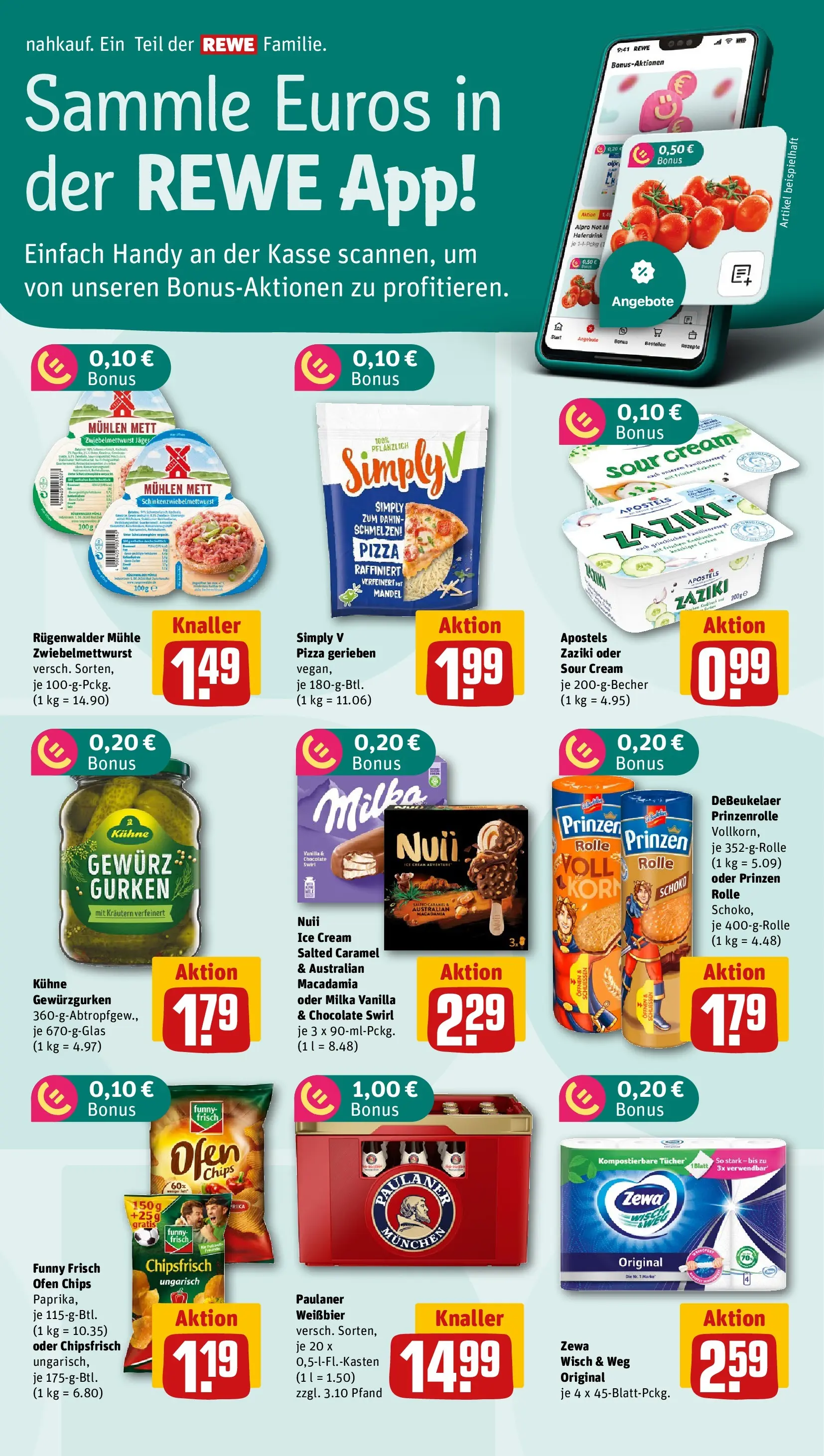 REWE Prospekt ab 10.05.2026 zum Blättern » Angebote | Seite: 5 | Produkte: Weißbier, Funny frisch, Milka, Pizza