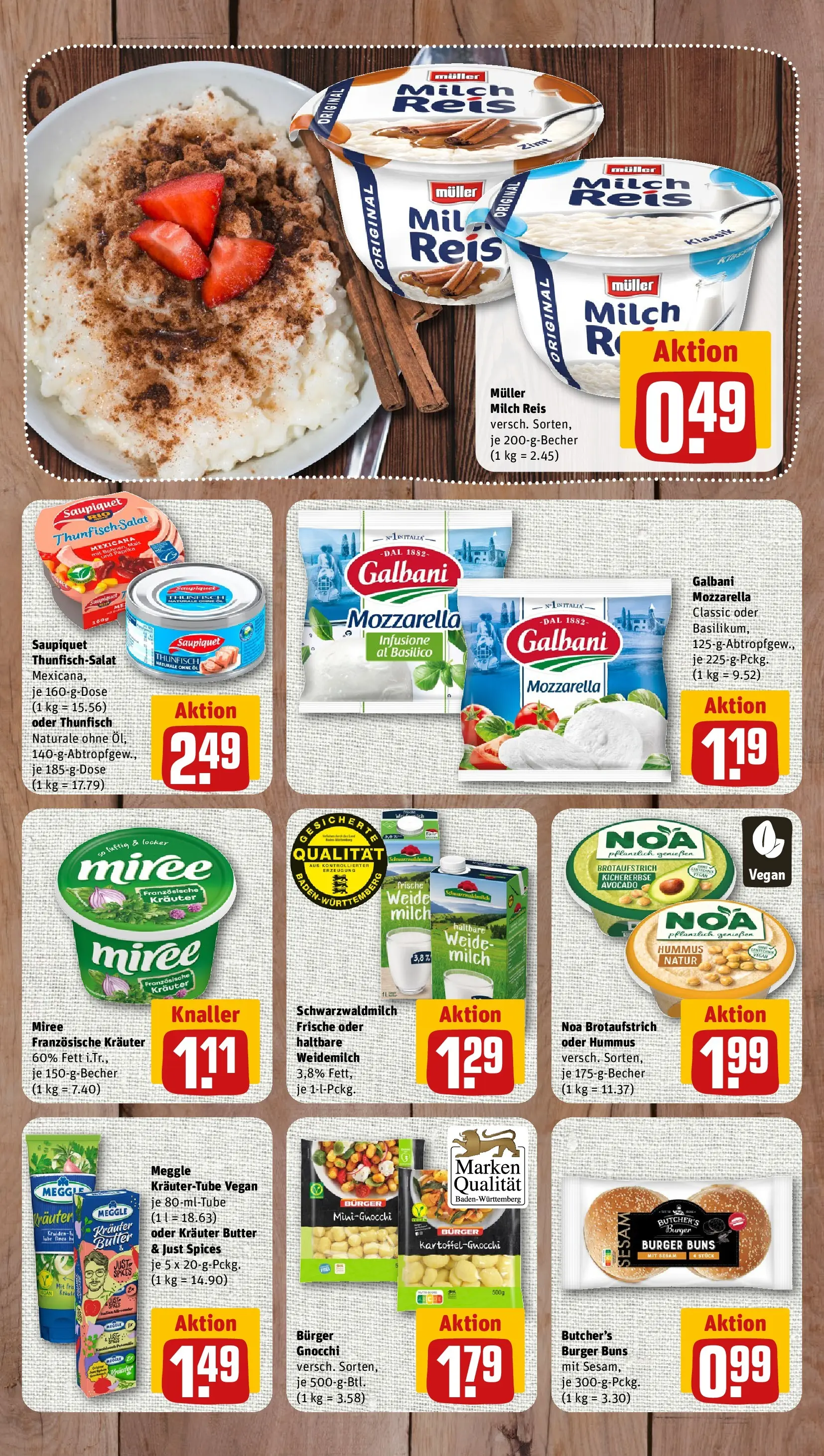 REWE Prospekt ab 10.05.2026 zum Blättern » Angebote | Seite: 7 | Produkte: Milch, Butter, Burger, Salat