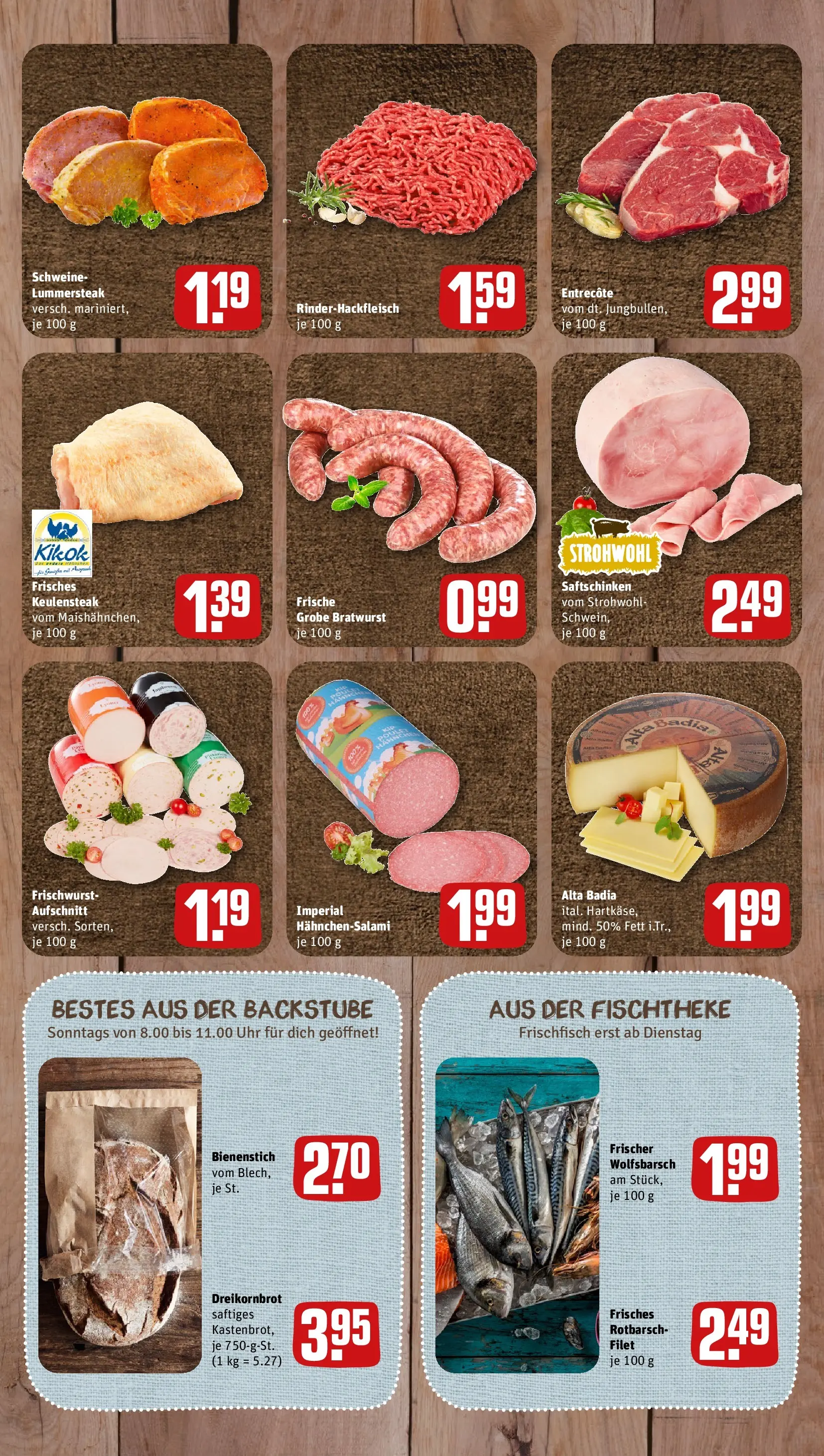 REWE Prospekt ab 10.05.2026 zum Blättern » Angebote | Seite: 7 | Produkte: Bratwurst, Salami, Steak, Uhr