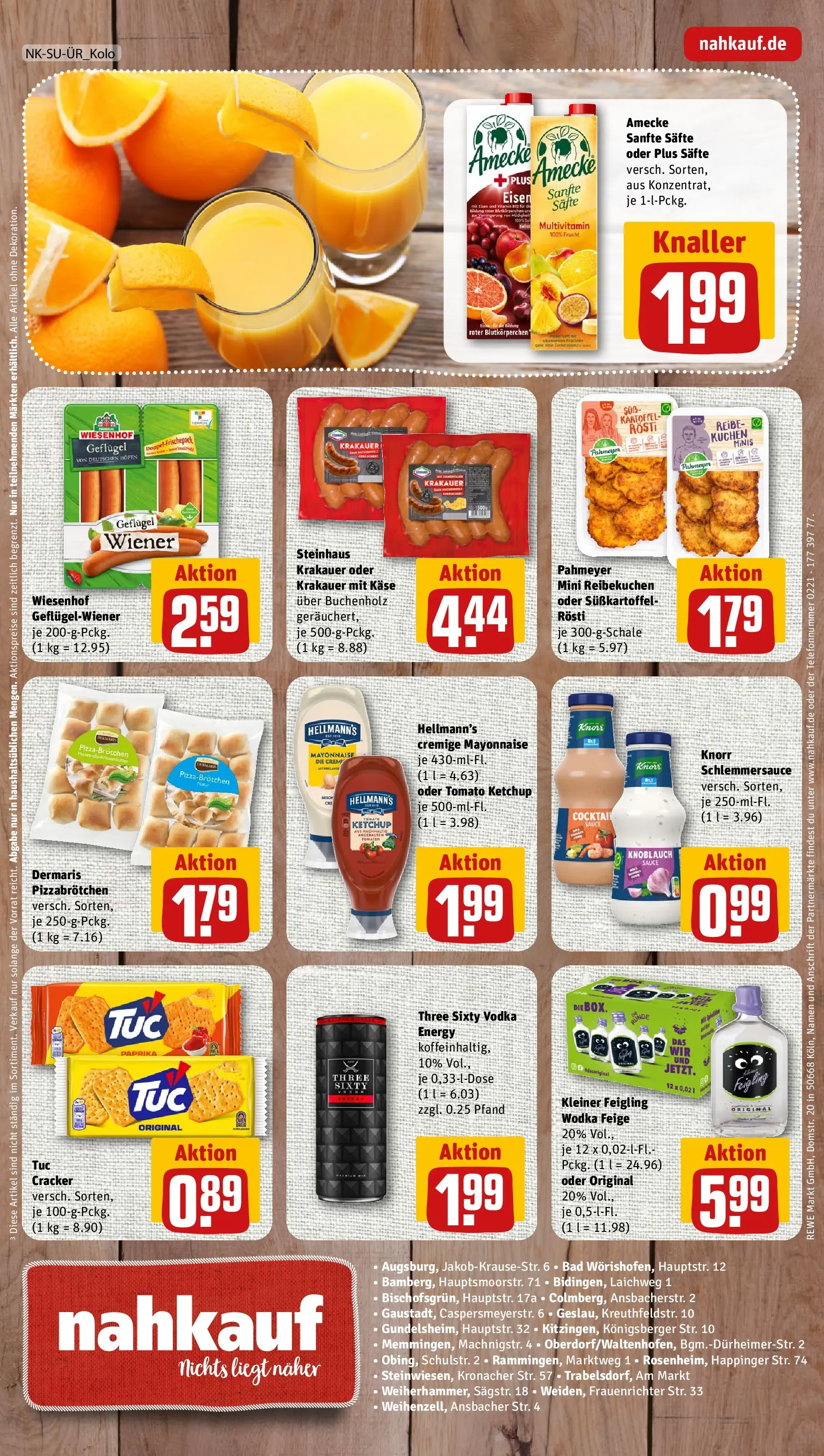 REWE Prospekt ab 10.05.2026 zum Blättern » Angebote | Seite: 8 | Produkte: Kleiner feigling, Pizza, Ketchup, Wodka