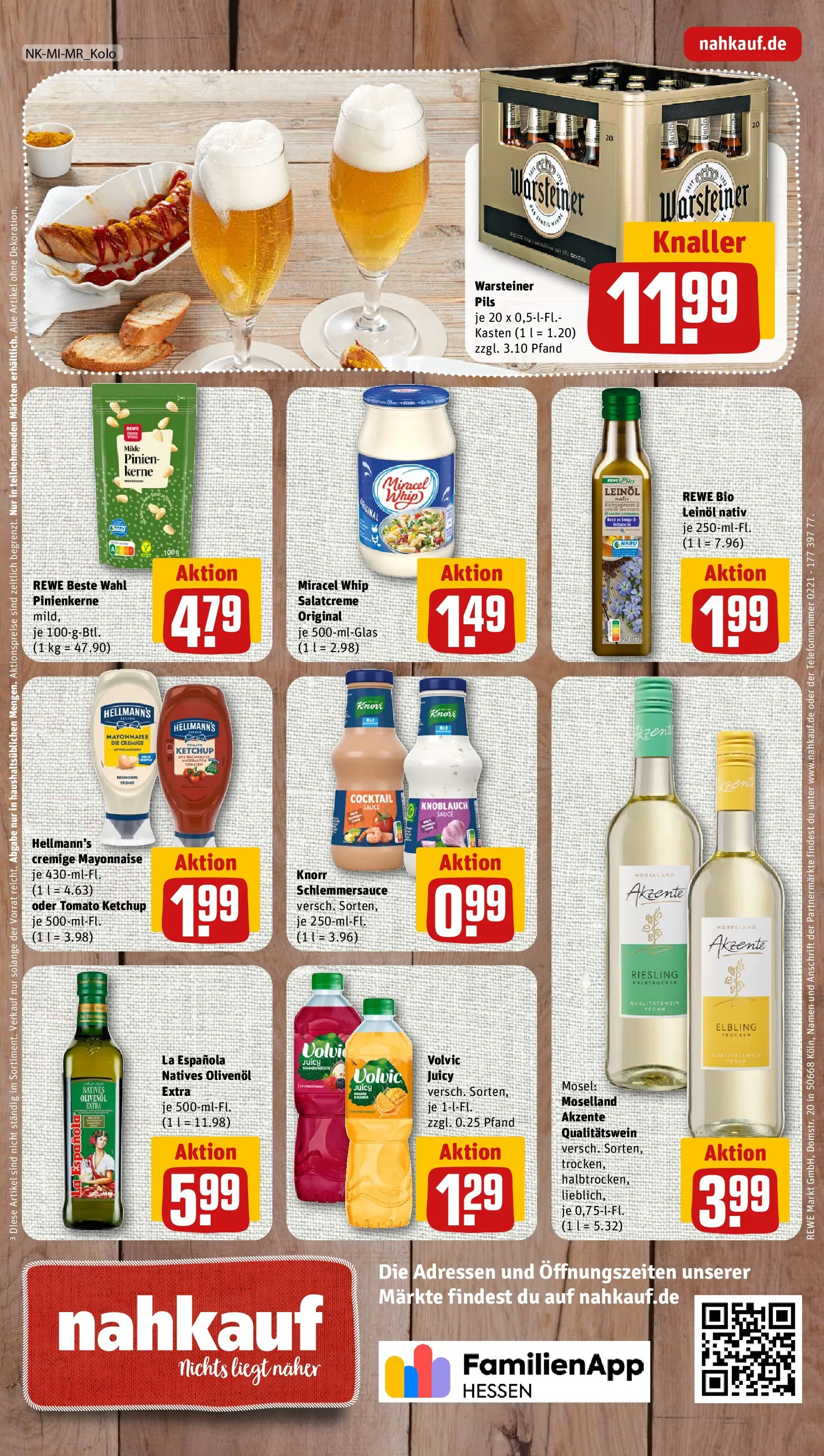 REWE Prospekt ab 10.05.2026 zum Blättern » Angebote | Seite: 8 | Produkte: Leinöl, Olivenol, Knorr, Volvic
