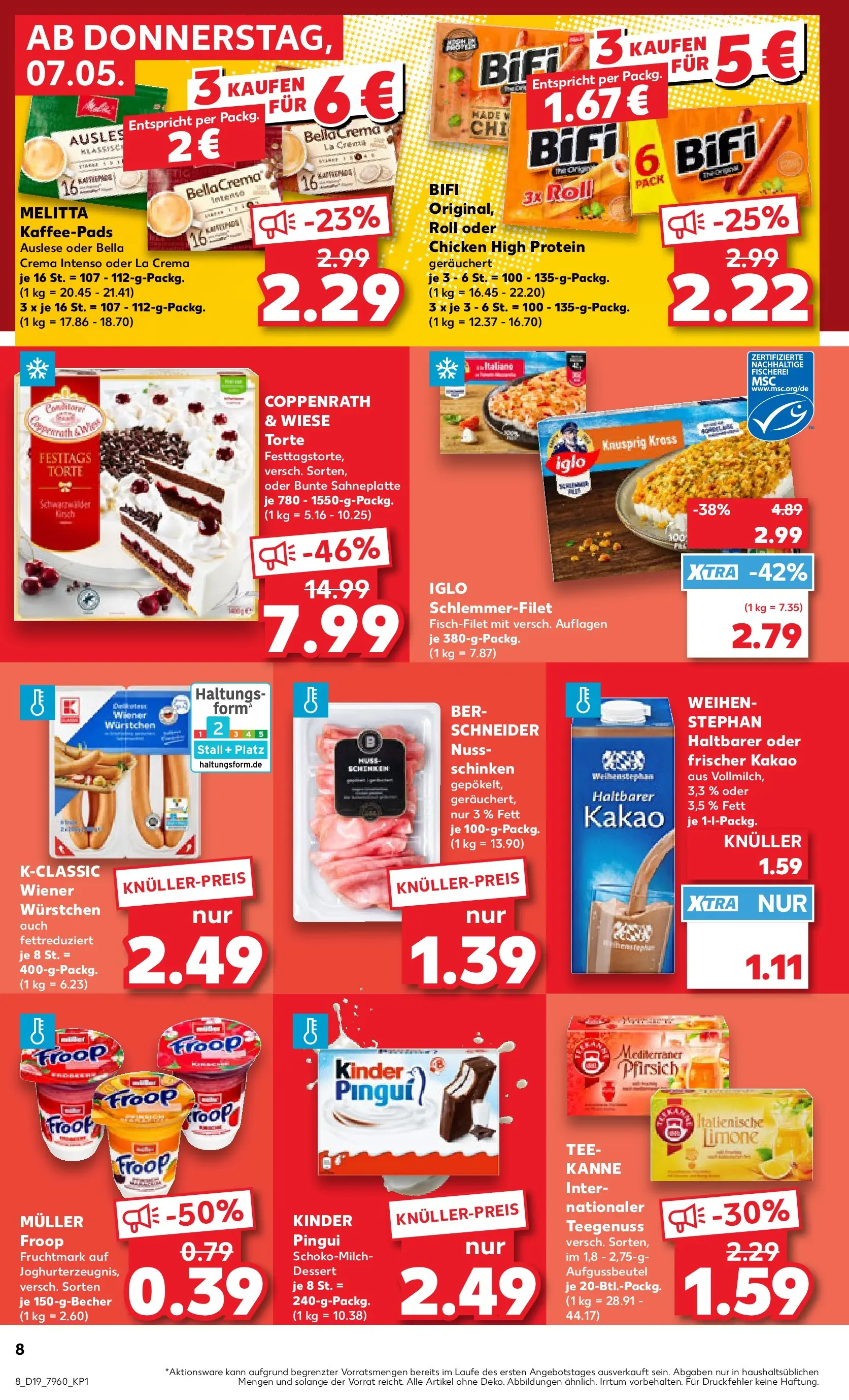 Prospekt Kaufland ab 06.05.2026 » Angebote Online zum Blättern | Seite: 8 | Produkte: Melitta, Kaffeepads, Wiener wurstchen, Bifi