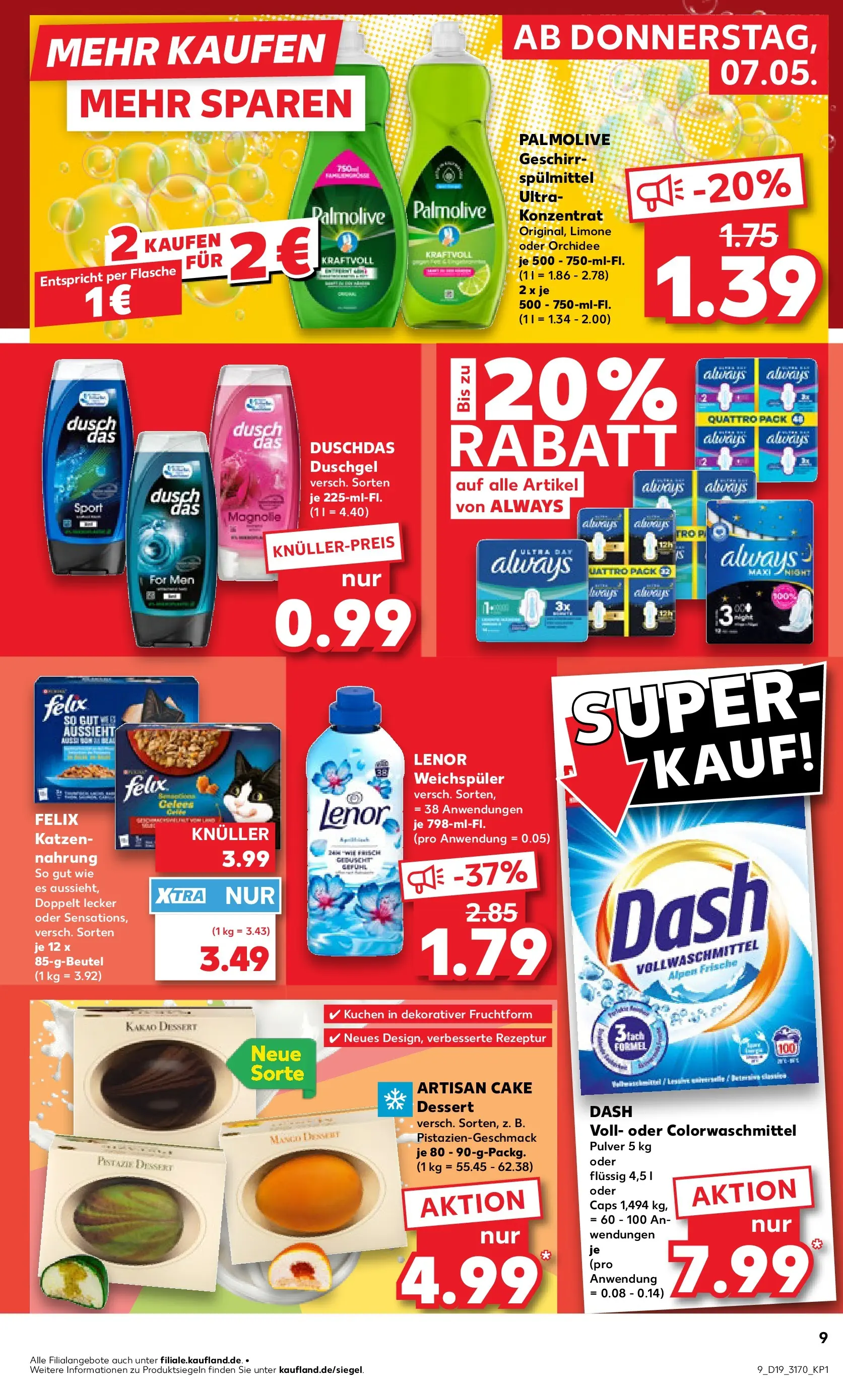 Prospekt Kaufland ab 07.05.2026 » Angebote Online zum Blättern | Seite: 9 | Produkte: Lenor, Orchidee, Duschgel, Weichspüler