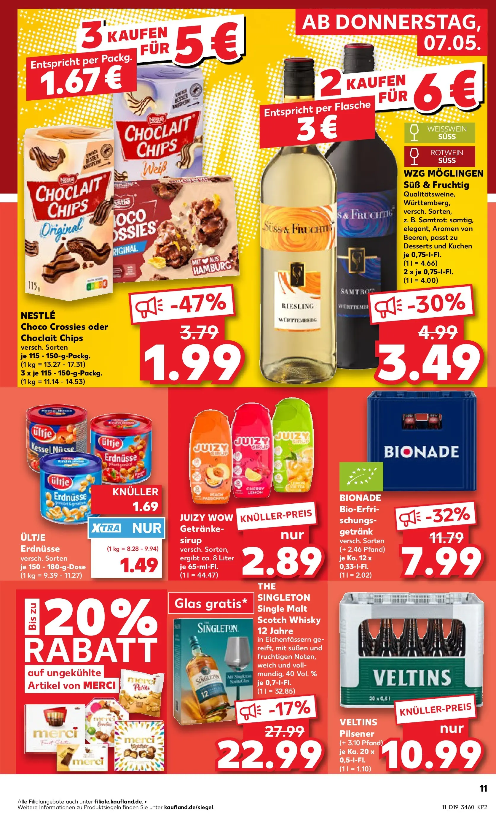 Prospekt Kaufland ab 07.05.2026 » Angebote Online zum Blättern | Seite: 19 | Produkte: Whisky, Weißwein, Chips, Veltins