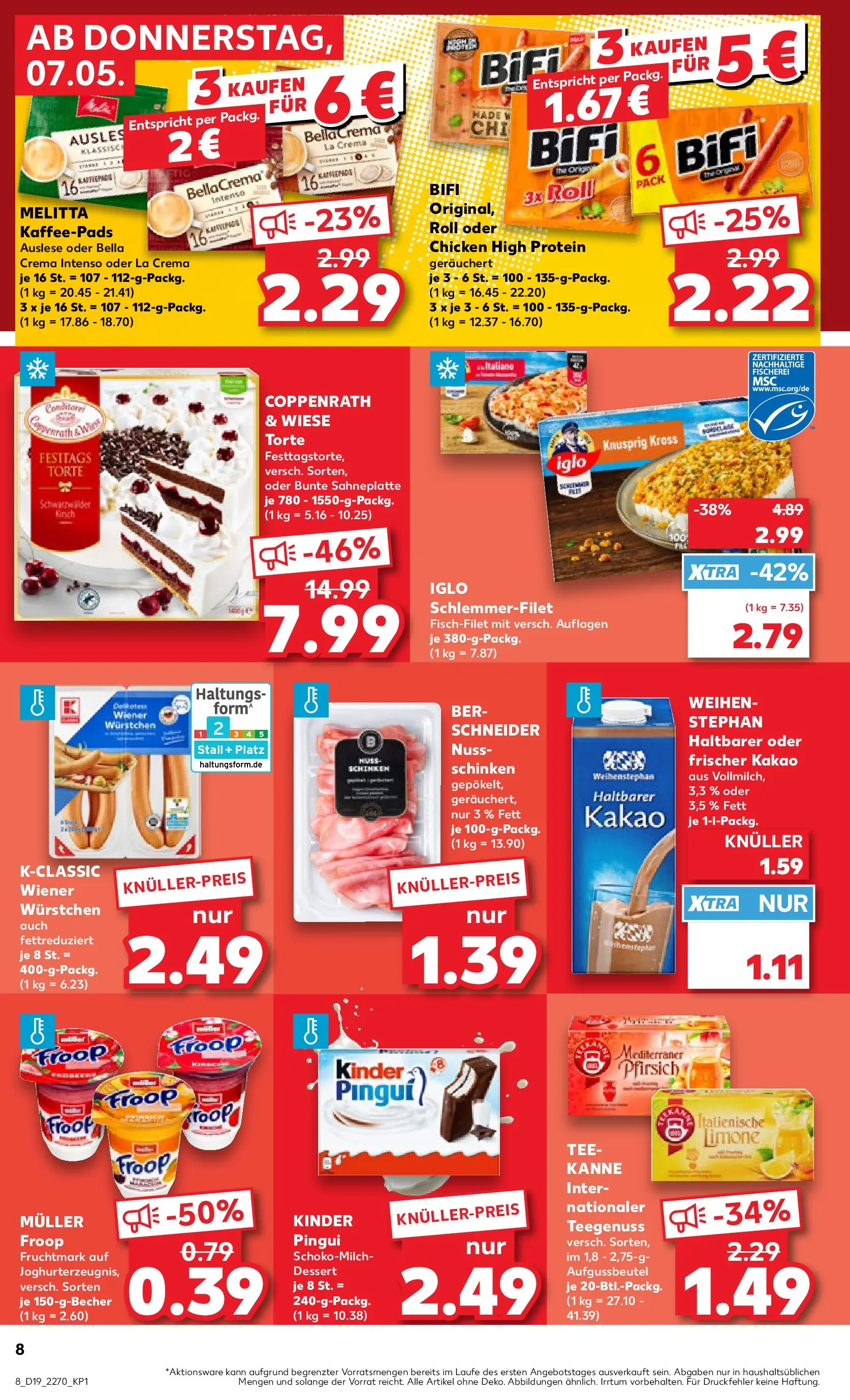 Prospekt Kaufland ab 06.05.2026 » Angebote Online zum Blättern | Seite: 8 | Produkte: Kaffeepads, Creme, Schinken, Tee