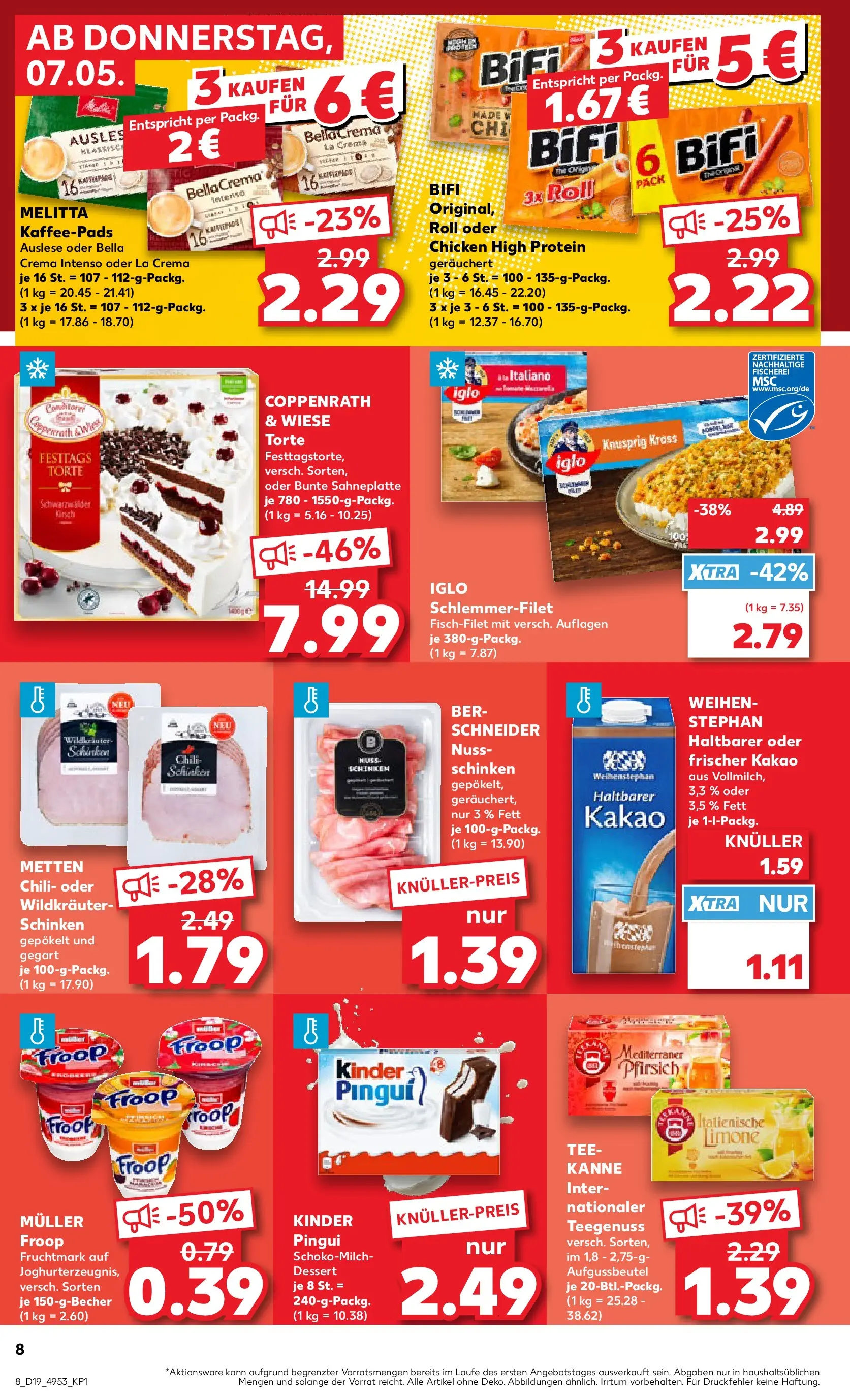 Prospekt Kaufland ab 07.05.2026 » Angebote Online zum Blättern | Seite: 8 | Produkte: Iglo, Bifi, Creme, Schinken