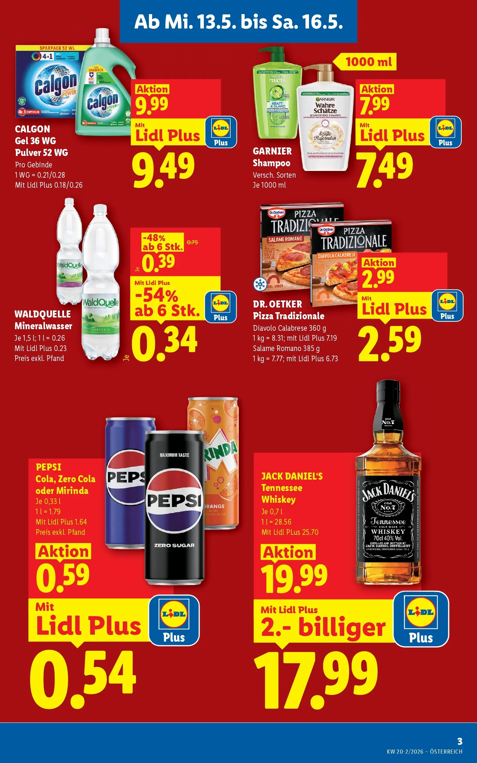 Lidl - Lidl ab 13.05.2026 - Angebote ab donnerstag | Seite: 3 | Produkte: Whiskey, Shampoo, Pizza