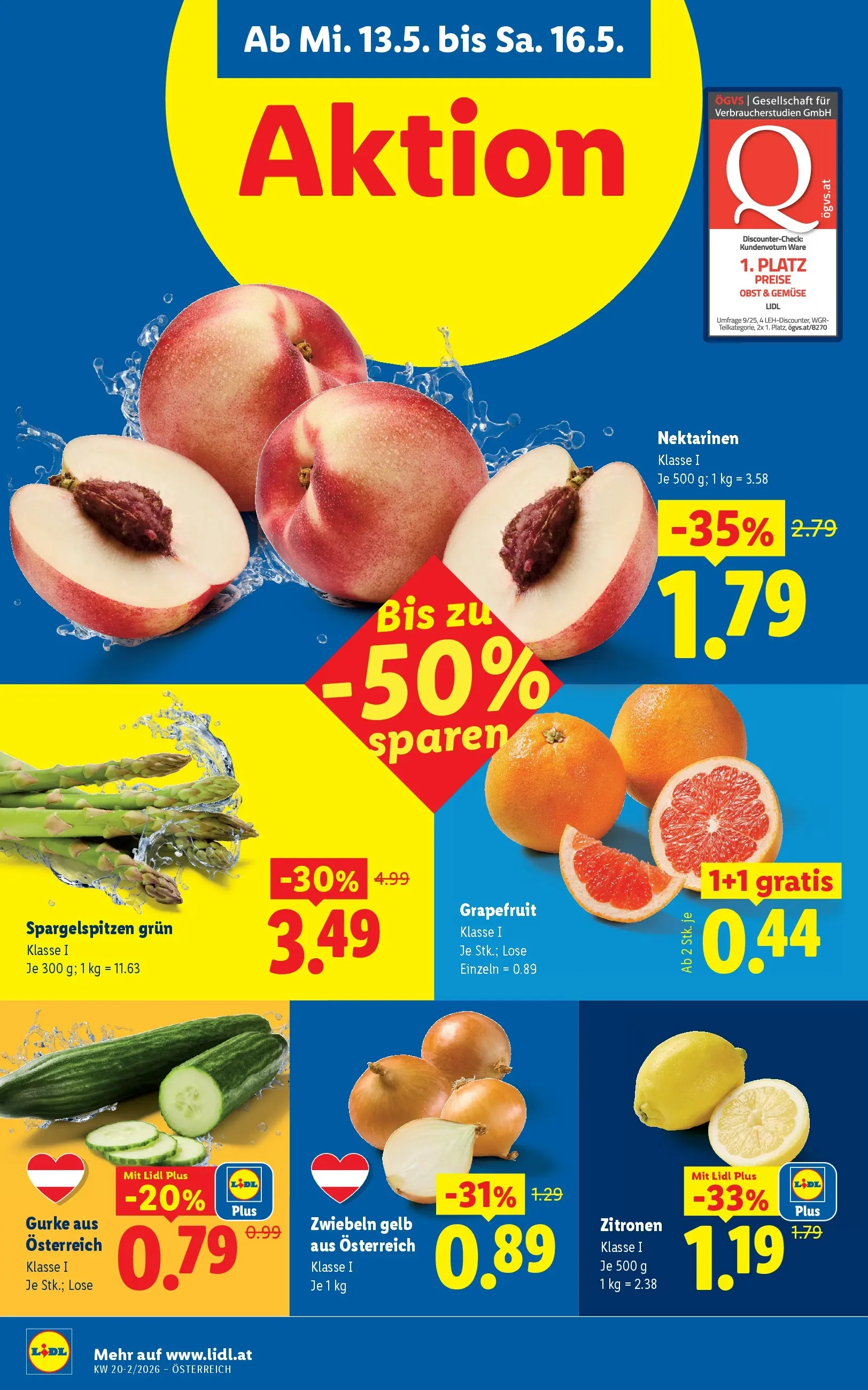 Lidl - Lidl ab 13.05.2026 - Angebote ab donnerstag | Seite: 6 | Produkte: Grapefruit, Zwiebeln, Gemüse, Obst