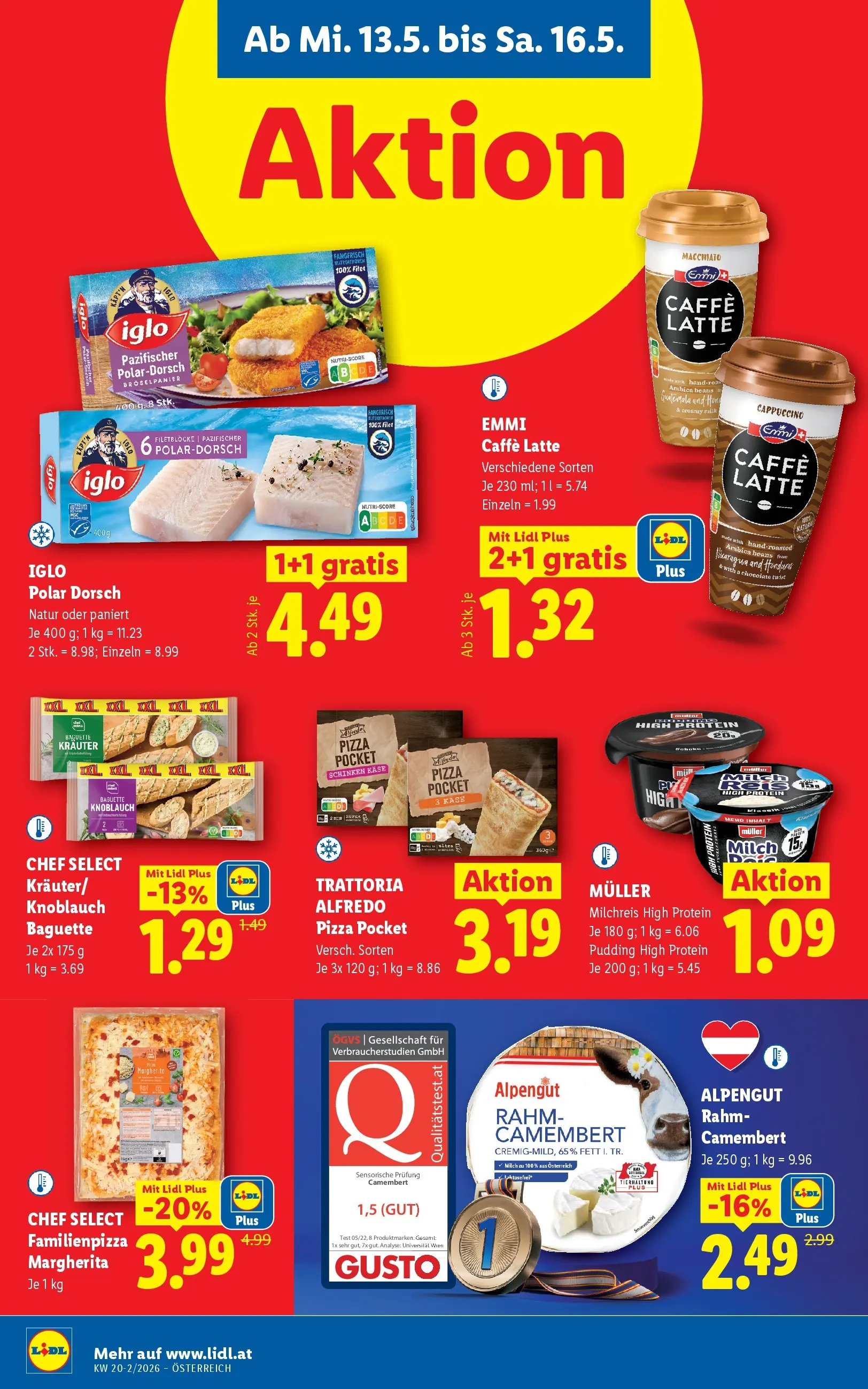 Lidl - Lidl ab 13.05.2026 - Angebote ab donnerstag | Seite: 16 | Produkte: Jääkaappipakastin, Milch, Käse, Pizza