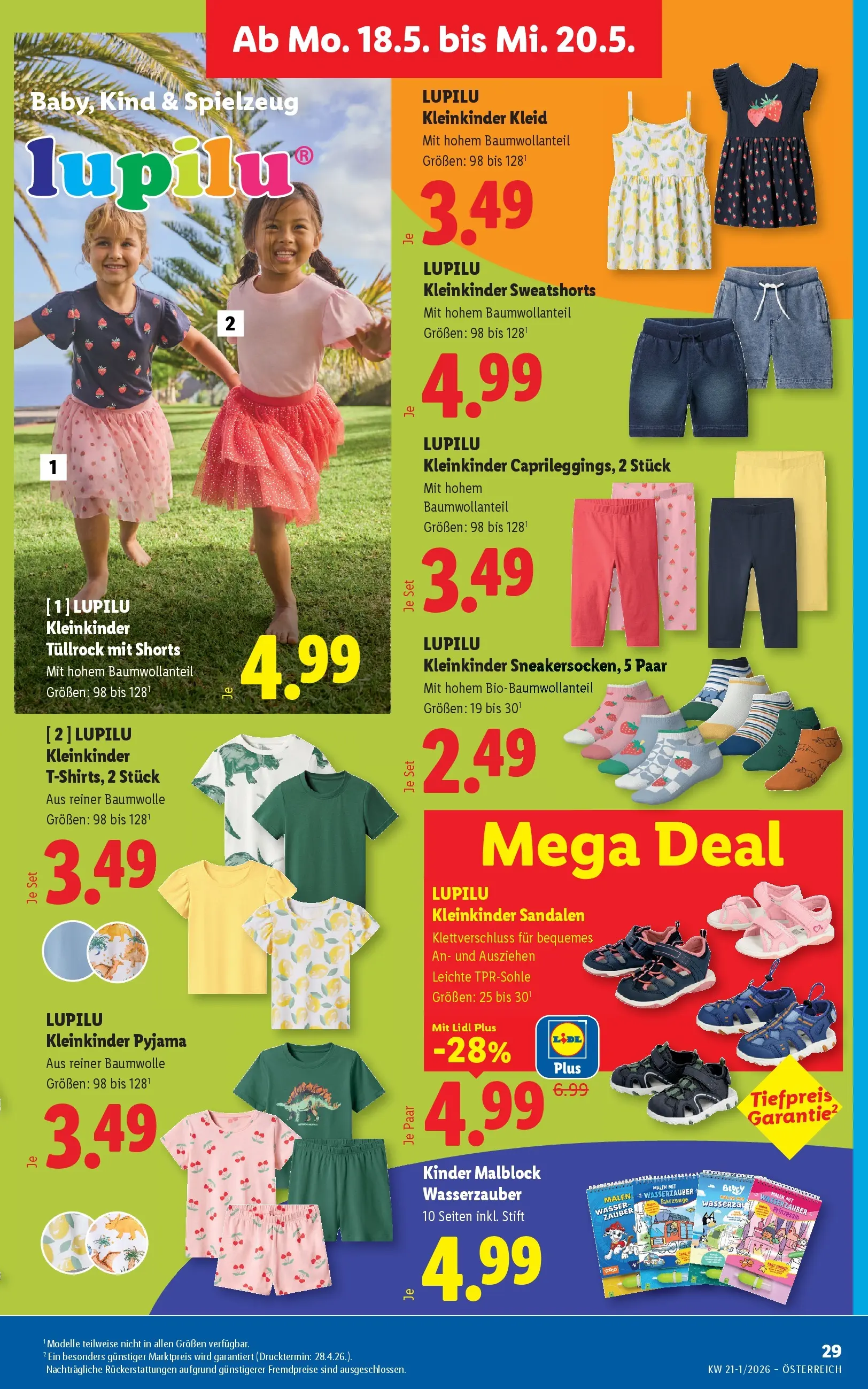 Lidl - Lidl ab 13.05.2026 - Angebote ab donnerstag | Seite: 34 | Produkte: Pyjama, Wasser, Sandalen, Kleid