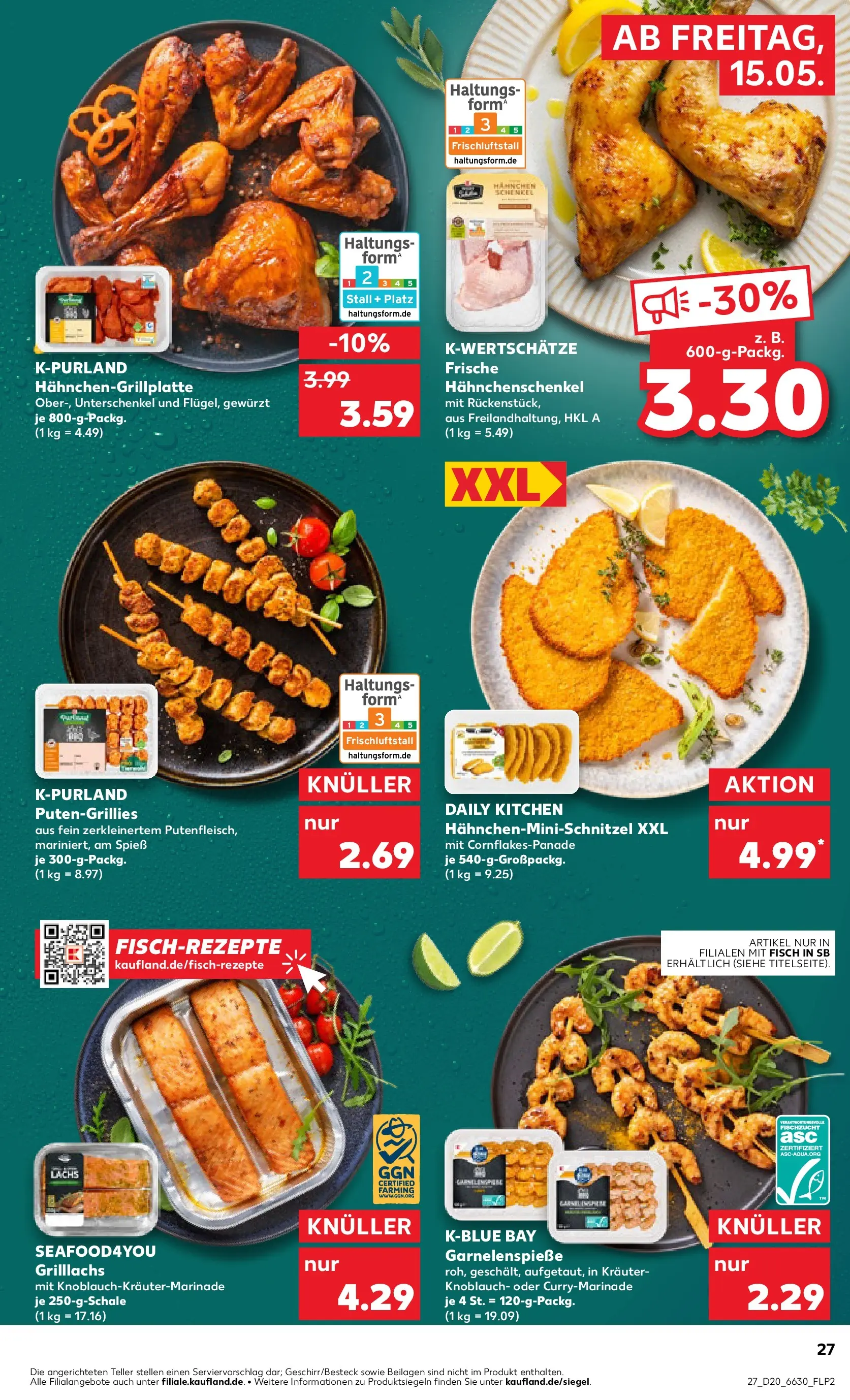 Prospekt Kaufland ab 15.05.2026 » Angebote Online zum Blättern | Seite: 27 | Produkte: Hahnchenschenkel, Fisch, Lachs, Knoblauch