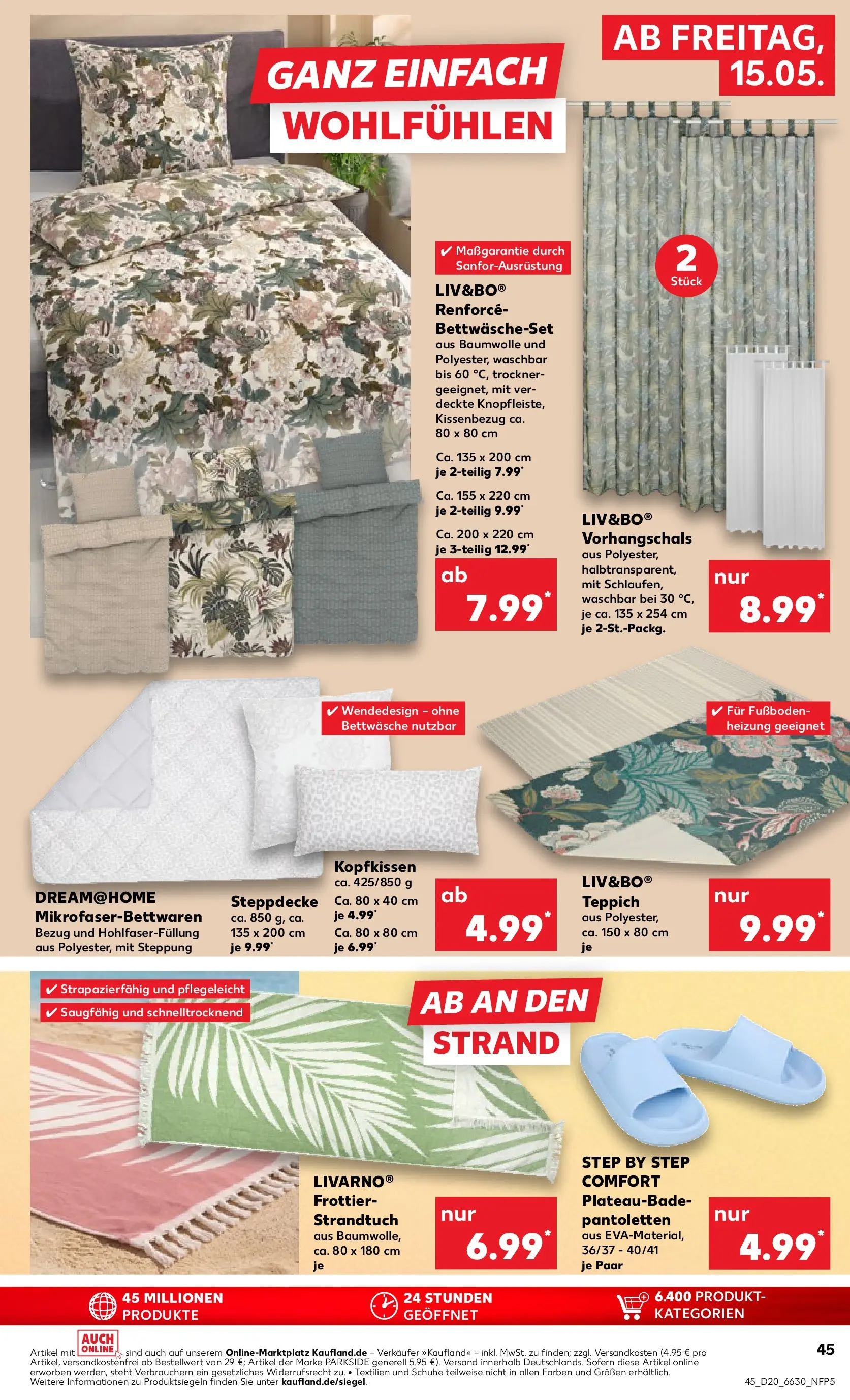 Prospekt Kaufland ab 15.05.2026 » Angebote Online zum Blättern | Seite: 45 | Produkte: Trockner, Bettwäsche, Kopfkissen, Teppich