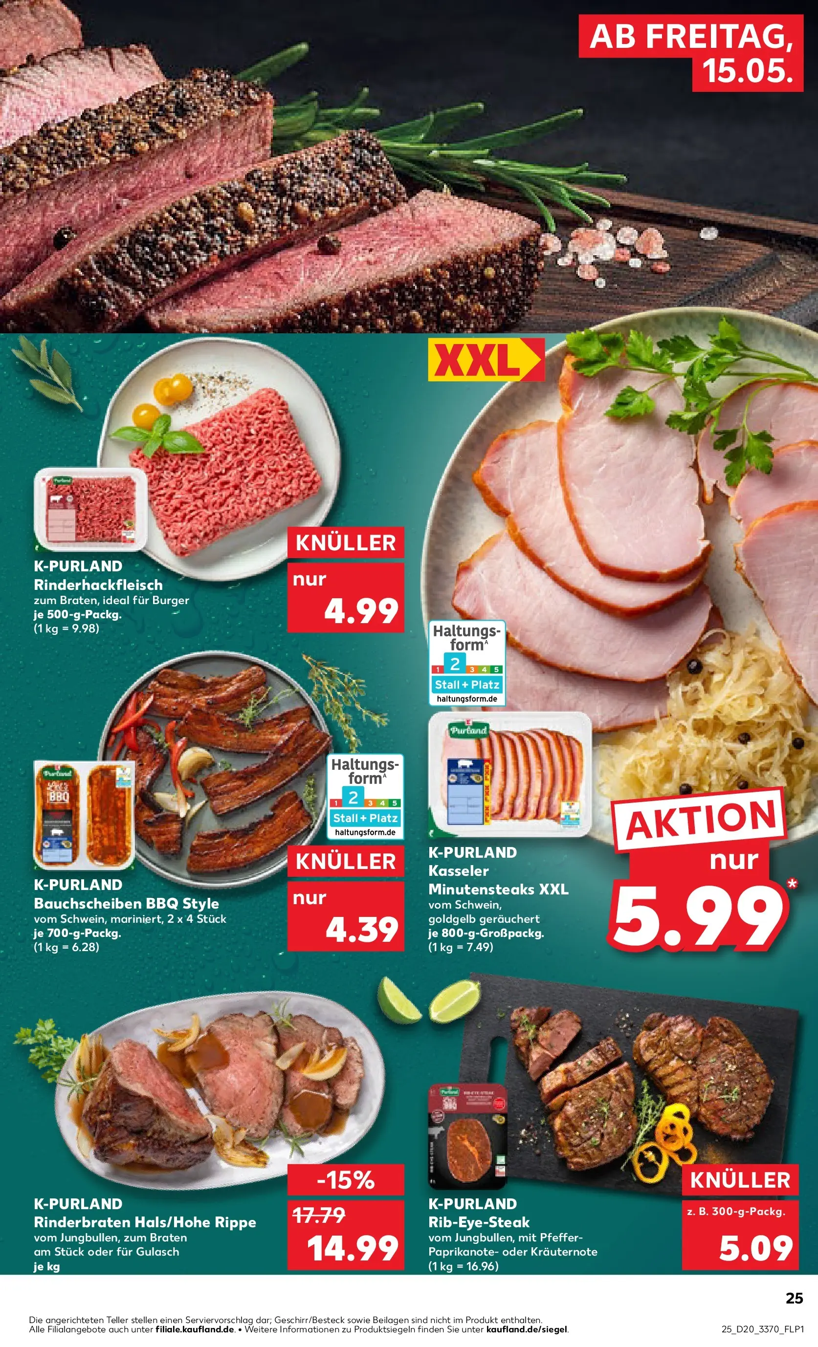 Prospekt Kaufland ab 14.05.2026 » Angebote Online zum Blättern | Seite: 25 | Produkte: Rinderbraten, Gulasch, Pfeffer, Steak