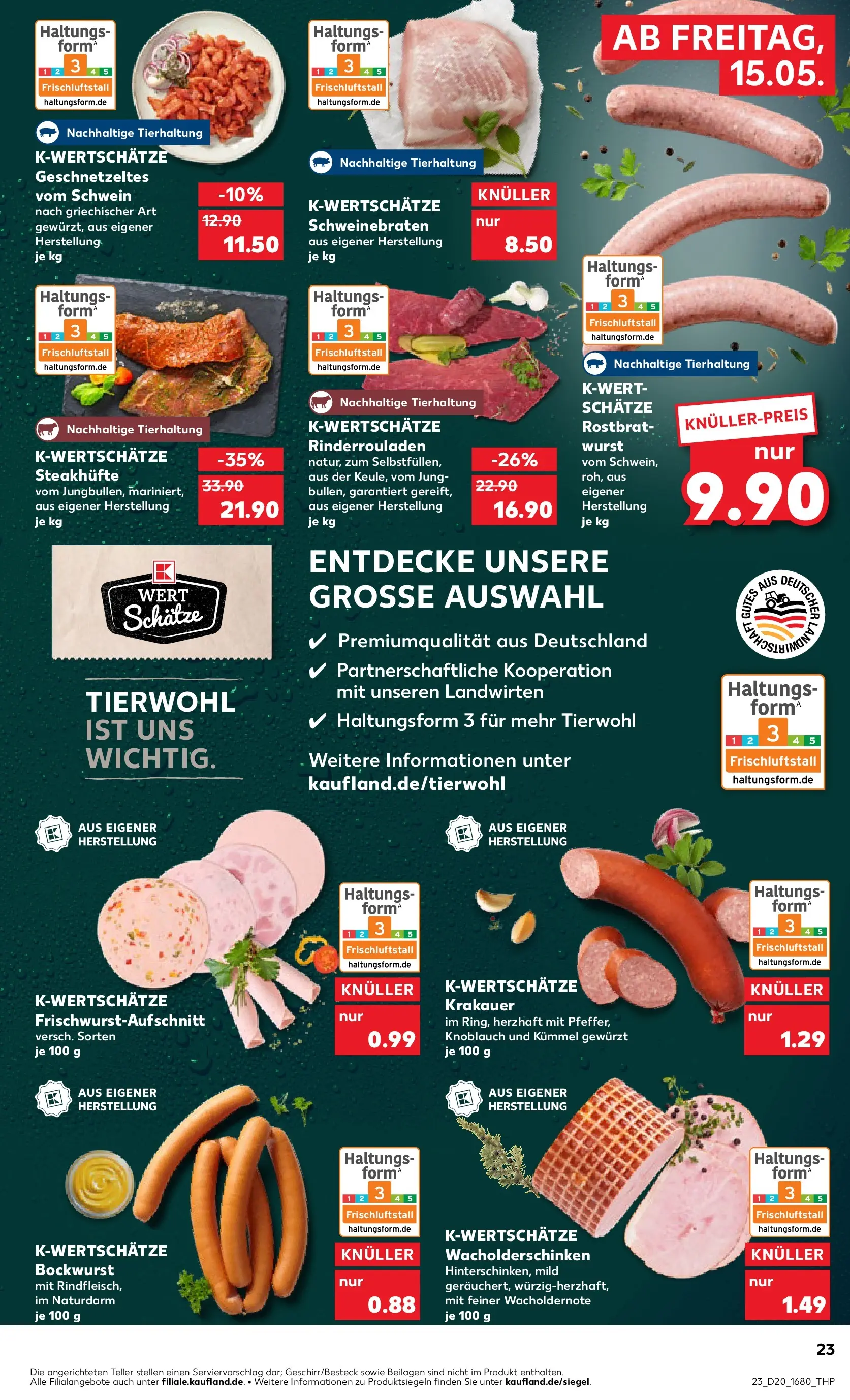 Prospekt Kaufland ab 15.05.2026 » Angebote Online zum Blättern | Seite: 23 | Produkte: Rinderrouladen, Bockwurst, Wurst, Knoblauch