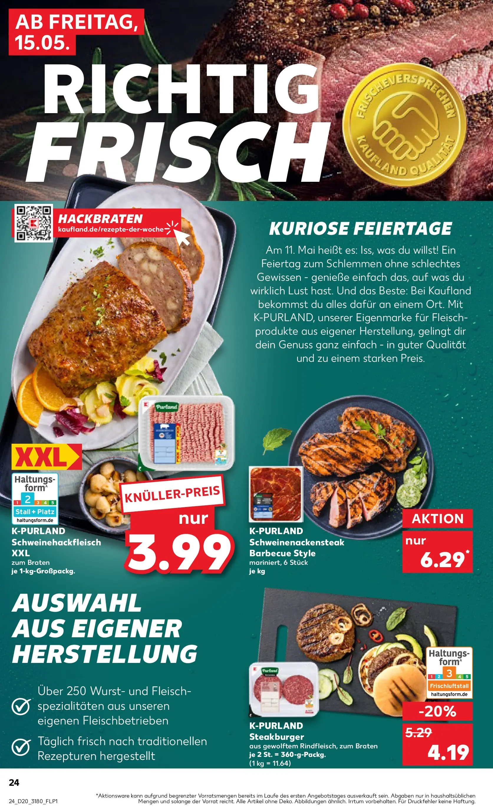 Prospekt Kaufland ab 14.05.2026 » Angebote Online zum Blättern | Seite: 24 | Produkte: Wurst, Fleisch