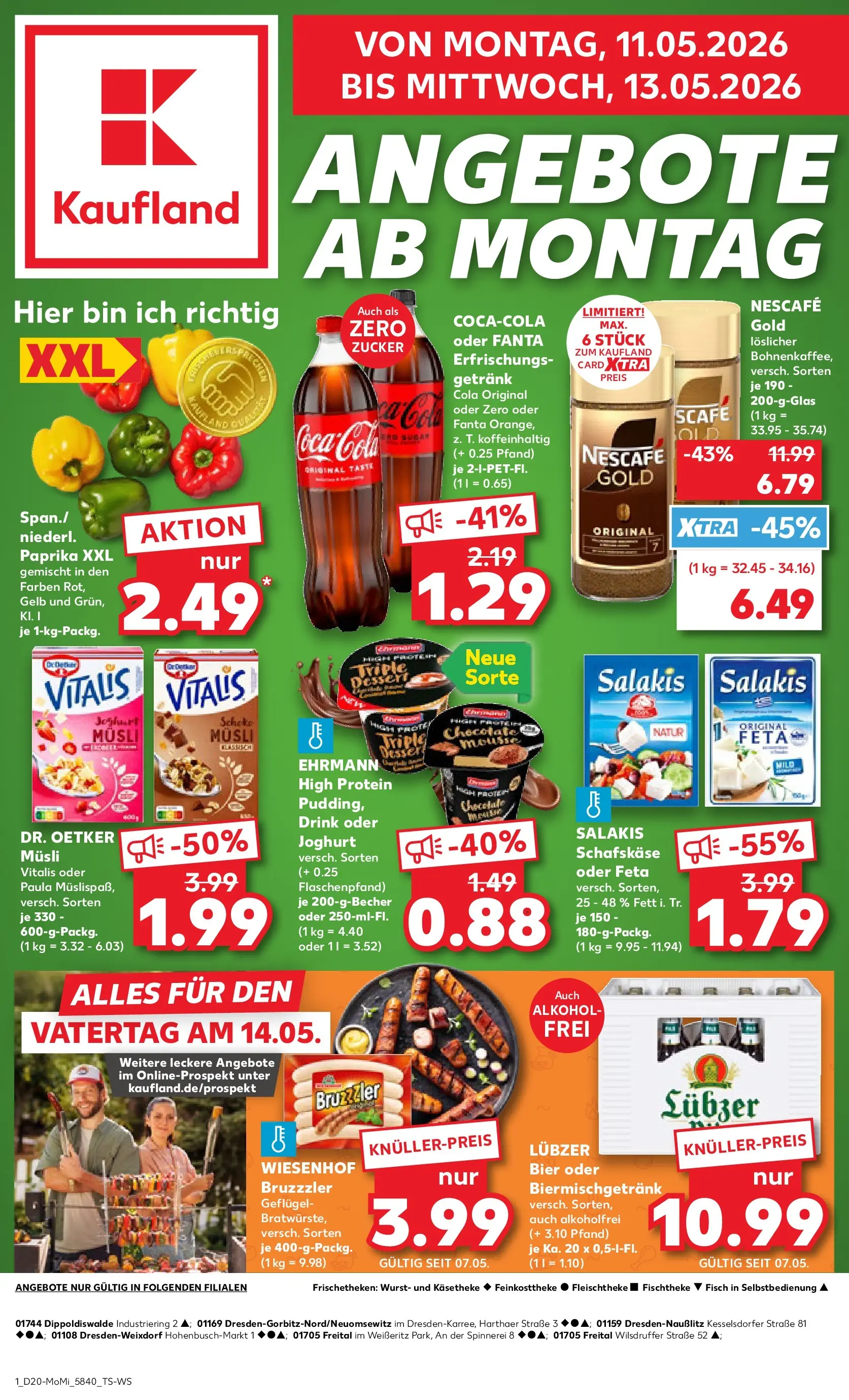 Prospekt Kaufland ab 10.05.2026 » Angebote Online zum Blättern | Seite: 1 | Produkte: Musli, Cola, Salakis, Schafskase