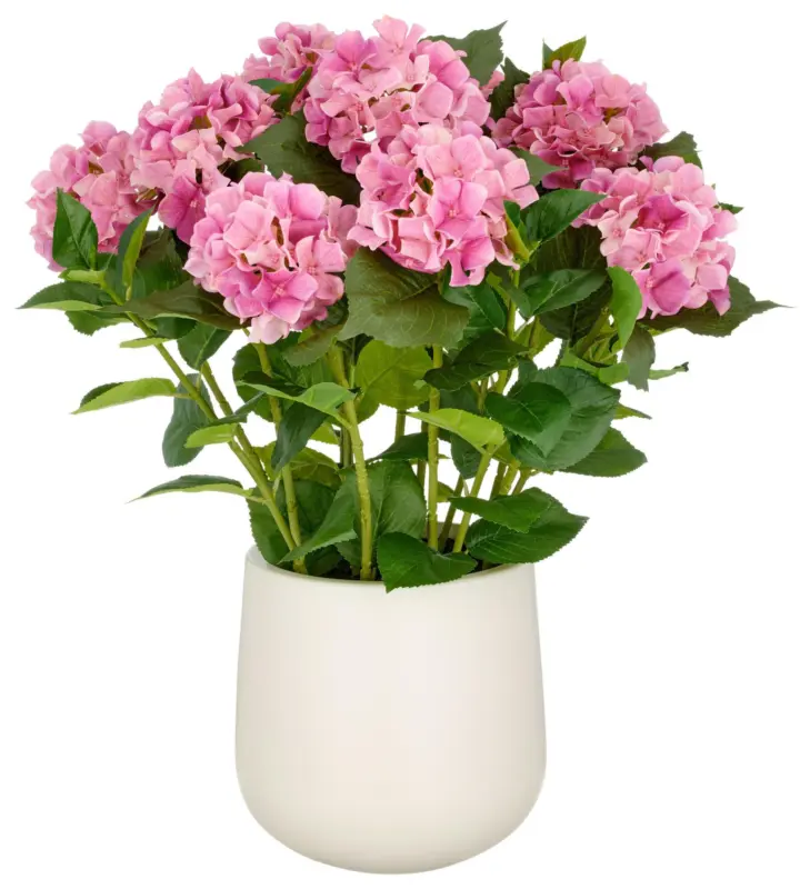 Kunstpflanze Hortensien Pink/Gr&uuml;n ca. 77cm