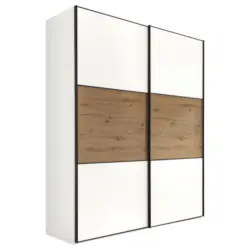 Schwebet&uuml;renschrank in Wei&szlig;, Eiche Artisan