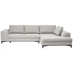 Ecksofa in Webstoff Hellgrau