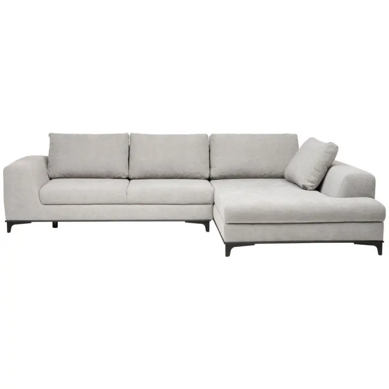 Ecksofa in Webstoff Hellgrau