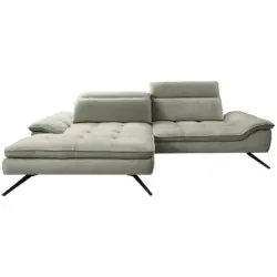 Ecksofa in Webstoff Greige 179-202/288 cm