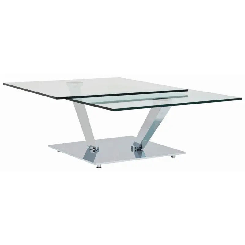 Couchtisch in Metall, Glas 84-129/106/40 cm