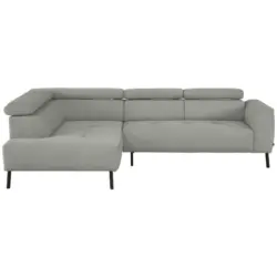 Ecksofa in Chenille Alabasterfarben 205/280 cm