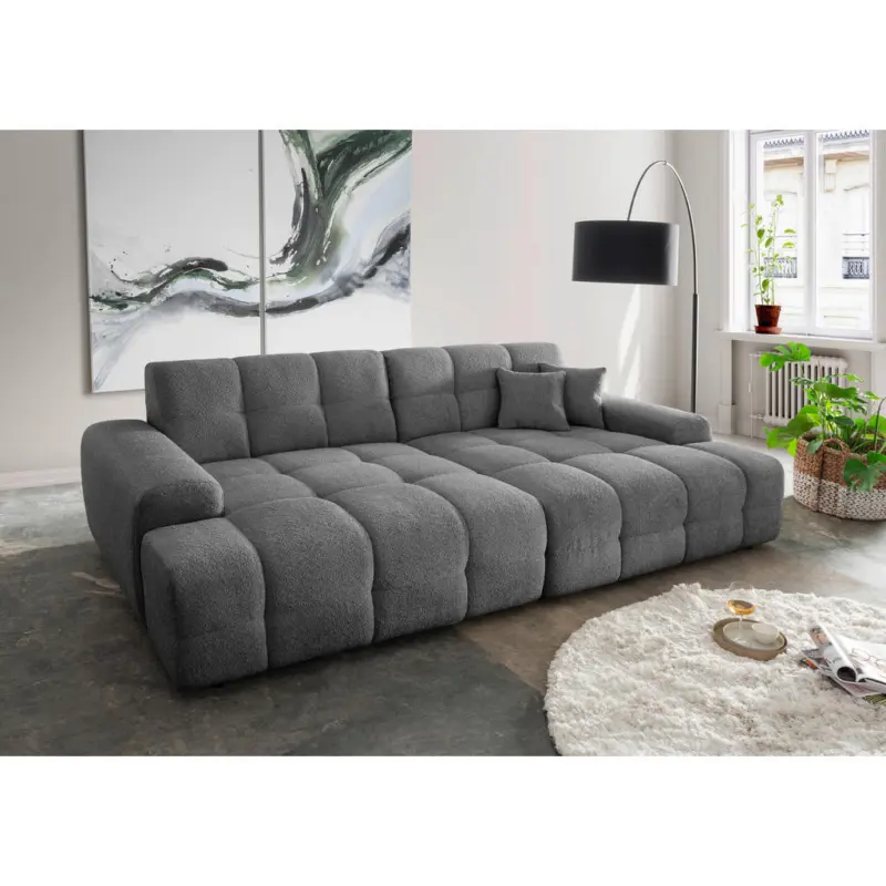 Bigsofa in Boucl&eacute; Anthrazit