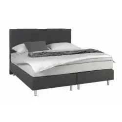 Boxspringbett 160/200 cm in Anthrazit, Hellgrau