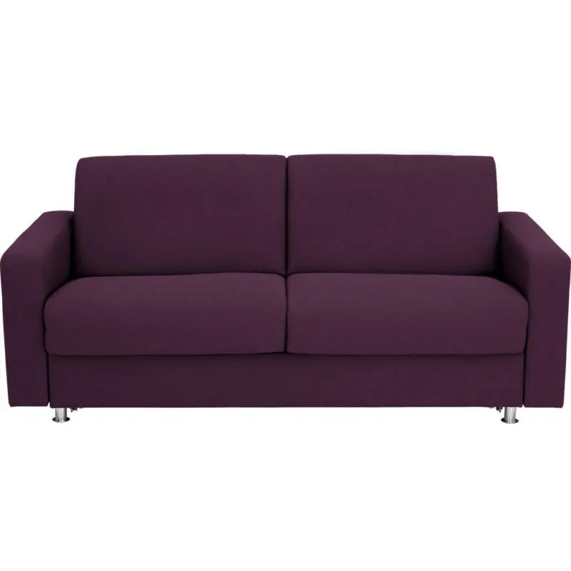 Schlafsofa Messina in Flachgewebe Aubergine