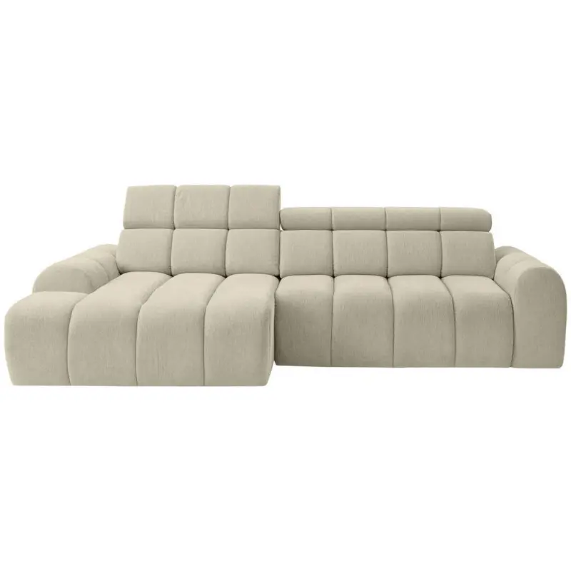 Ecksofa in Chenille Beige 152/290 cm